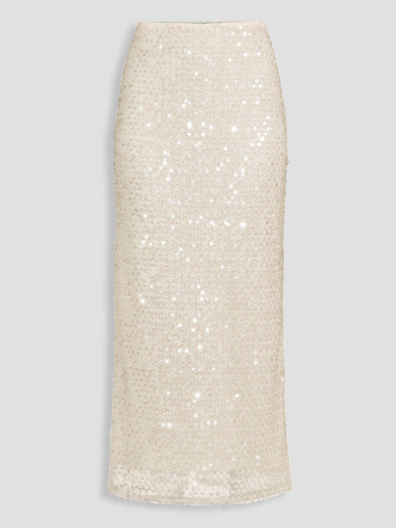 Image 7 of 7 of The Very Collection Premium Beaded Maxi Skirt