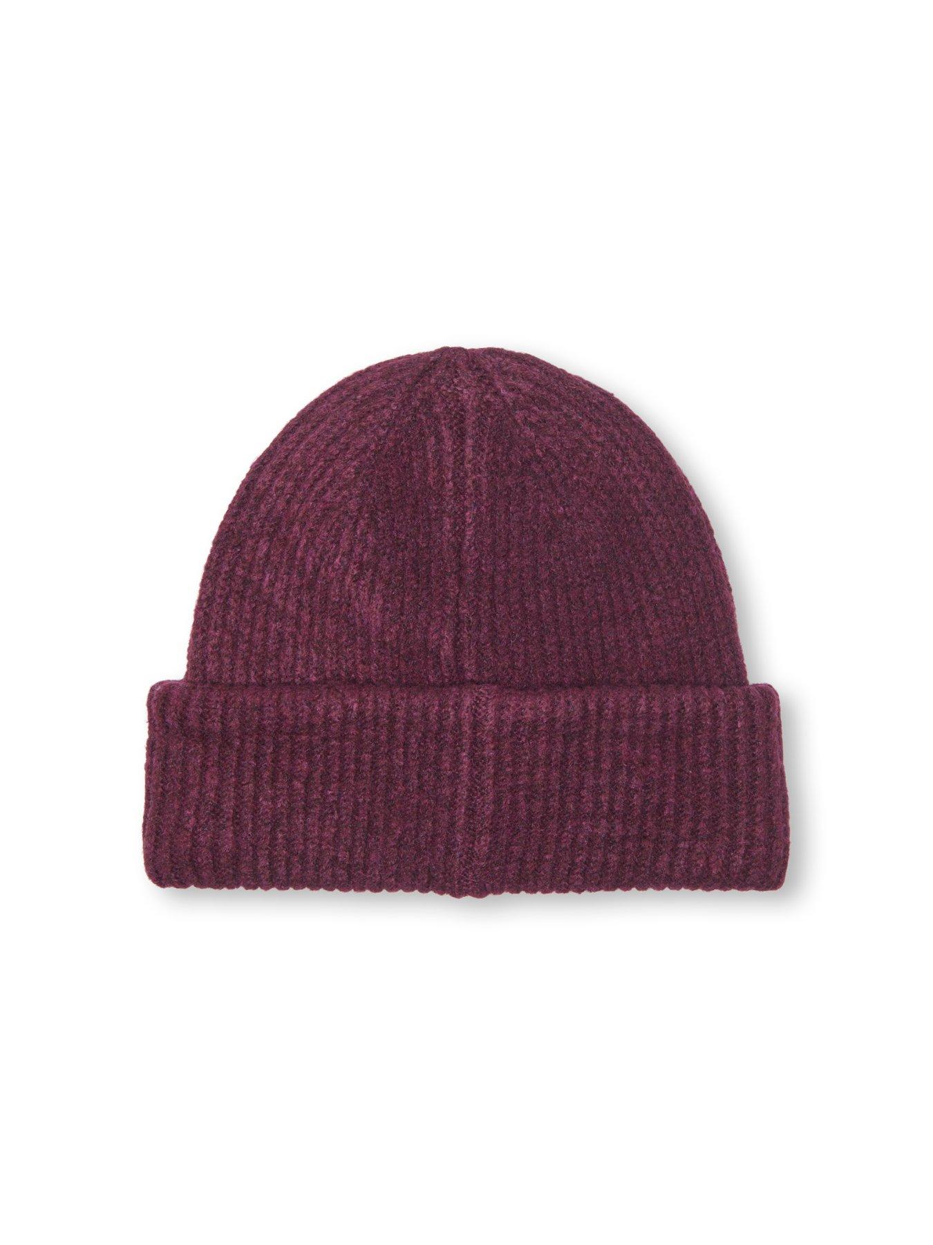 Image 2 of 2 of Only Kids Girls Ribbed Knitted Beanie - Dark Red