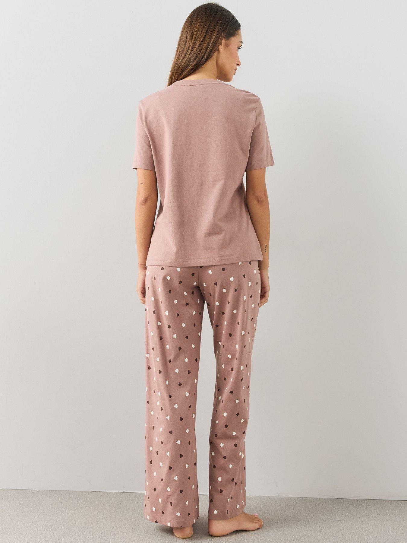 Image 2 of 6 of The Very Collection Womens Slow Sundays Wide Leg Heart Pyjama Set - Multi