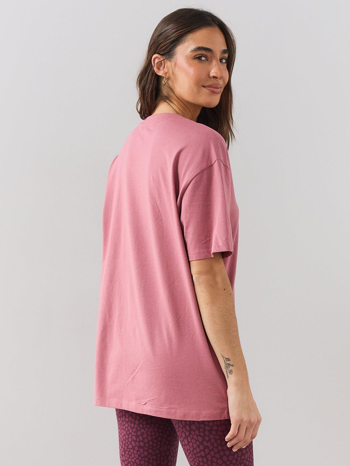 Image 2 of 6 of The Very Collection Womens Cocktail Print Longline T-shirt And Leopard Print Legging Pyjama Set &nbsp;- Pink