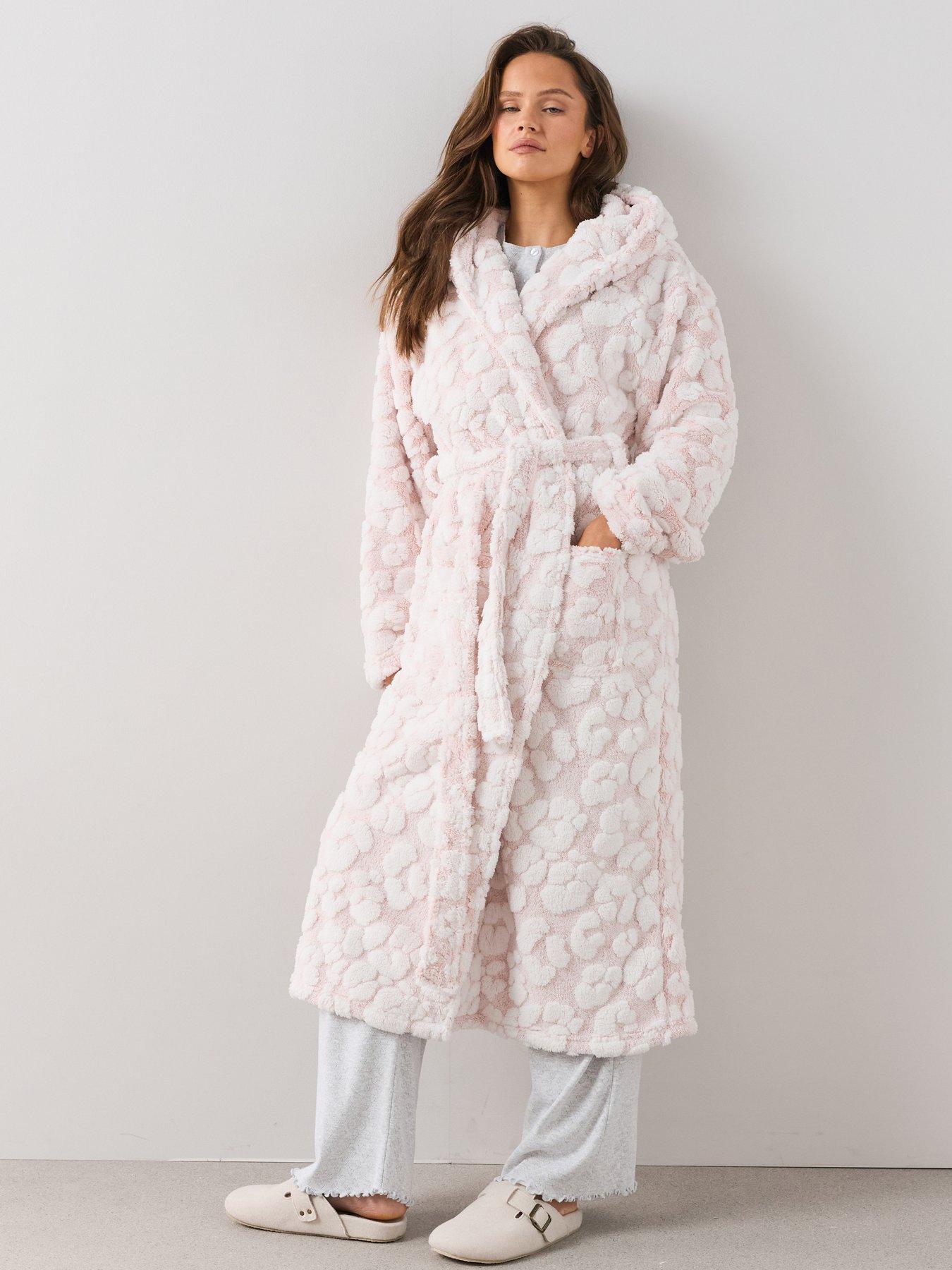 The Very Collection Longline Leopard Print Dressing Gown - Pink