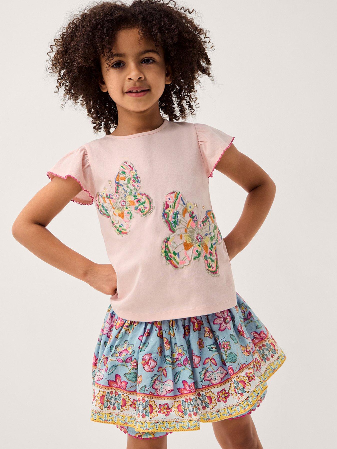 Monsoon Girls Adara Her Broiderie Skort - Blue