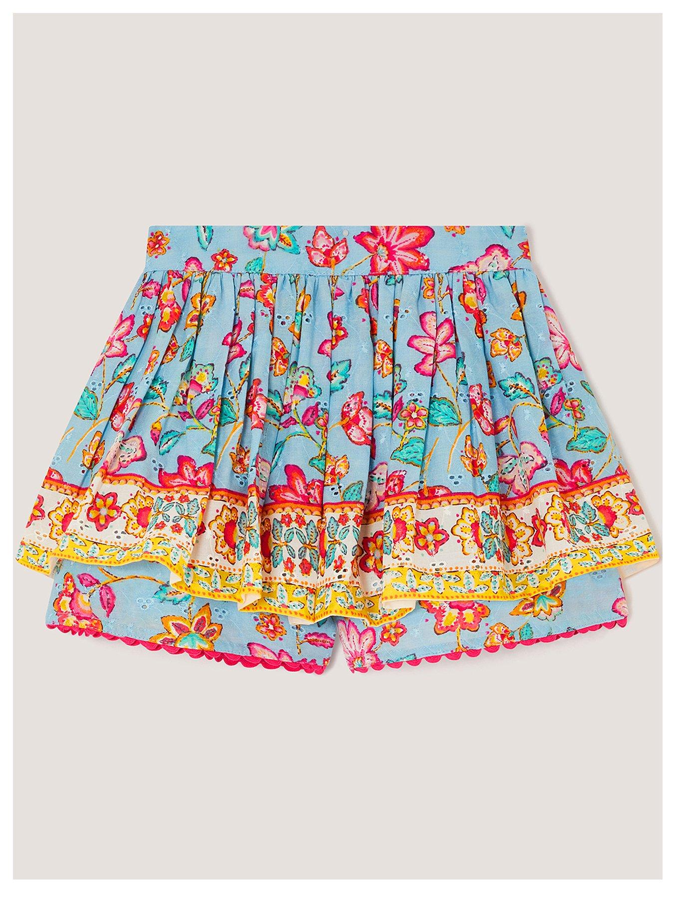 Monsoon Girls Adara Her Broiderie Skort - Blue