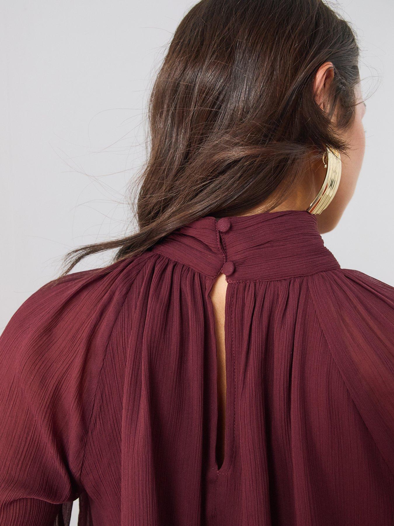 Image 5 of 6 of The Very Collection Textured High Neck Cropped Blouse