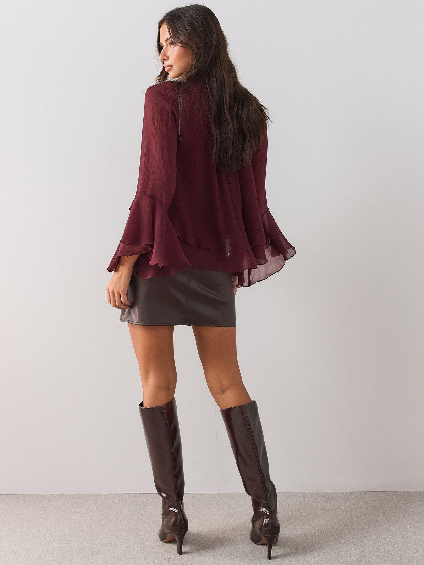 Image 6 of 6 of The Very Collection Textured High Neck Cropped Blouse
