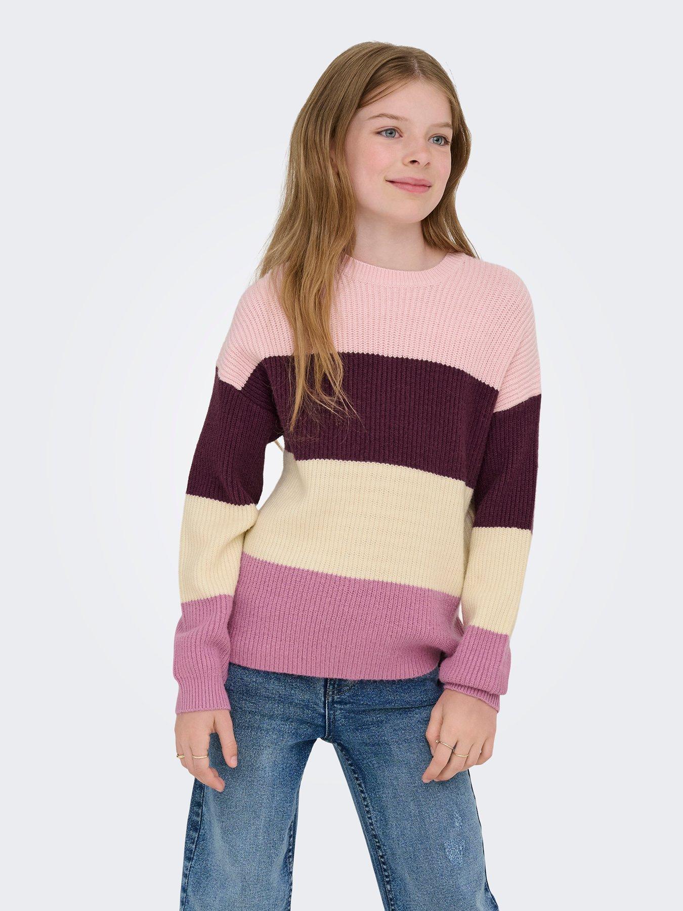 Only Kids Girls Sandy Colour Block Knitted Jumper - Multi