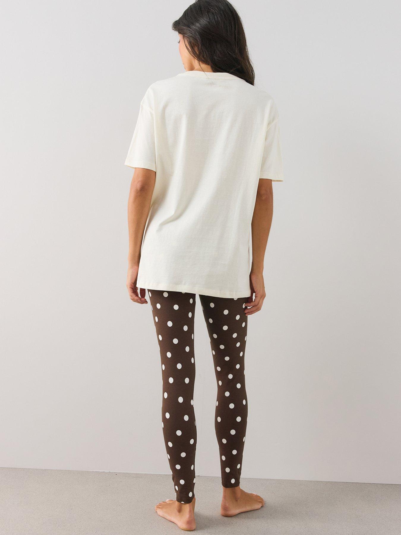 Image 2 of 6 of The Very Collection Womens Longline Stretch Pyjama Set - Brown
