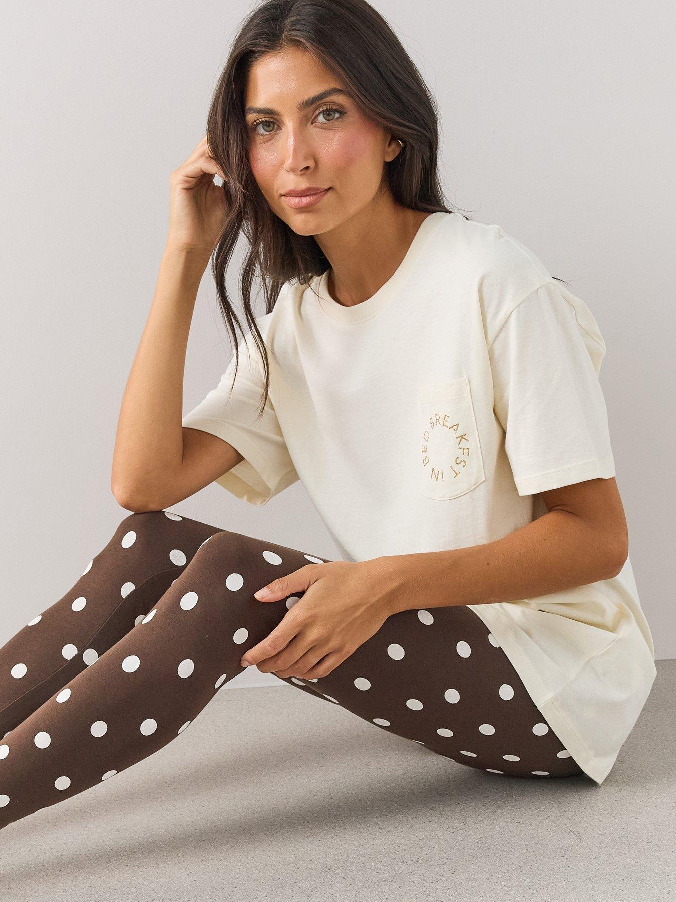 Image 4 of 6 of The Very Collection Womens Longline Stretch Pyjama Set - Brown
