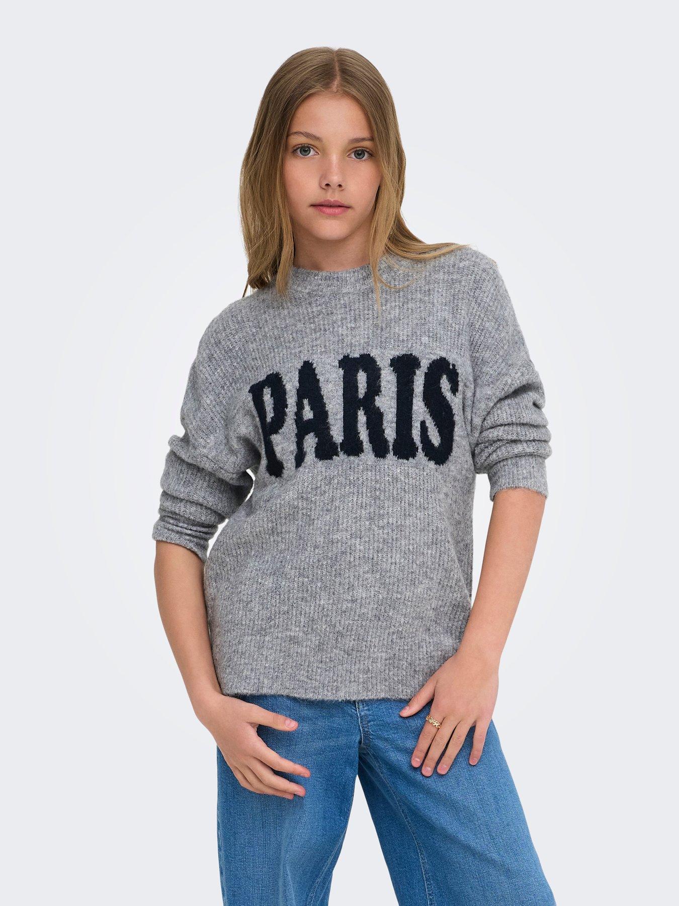 Only Kids Girls Paris Knitted Jumper - Grey