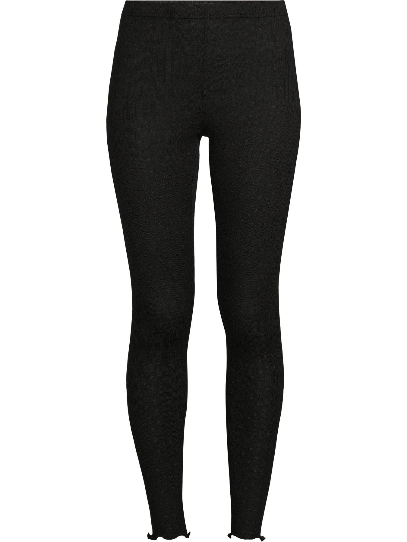 Image 7 of 7 of The Very Collection Womens 2 Pack Thermal High-Rise Pointelle Leggings - Black