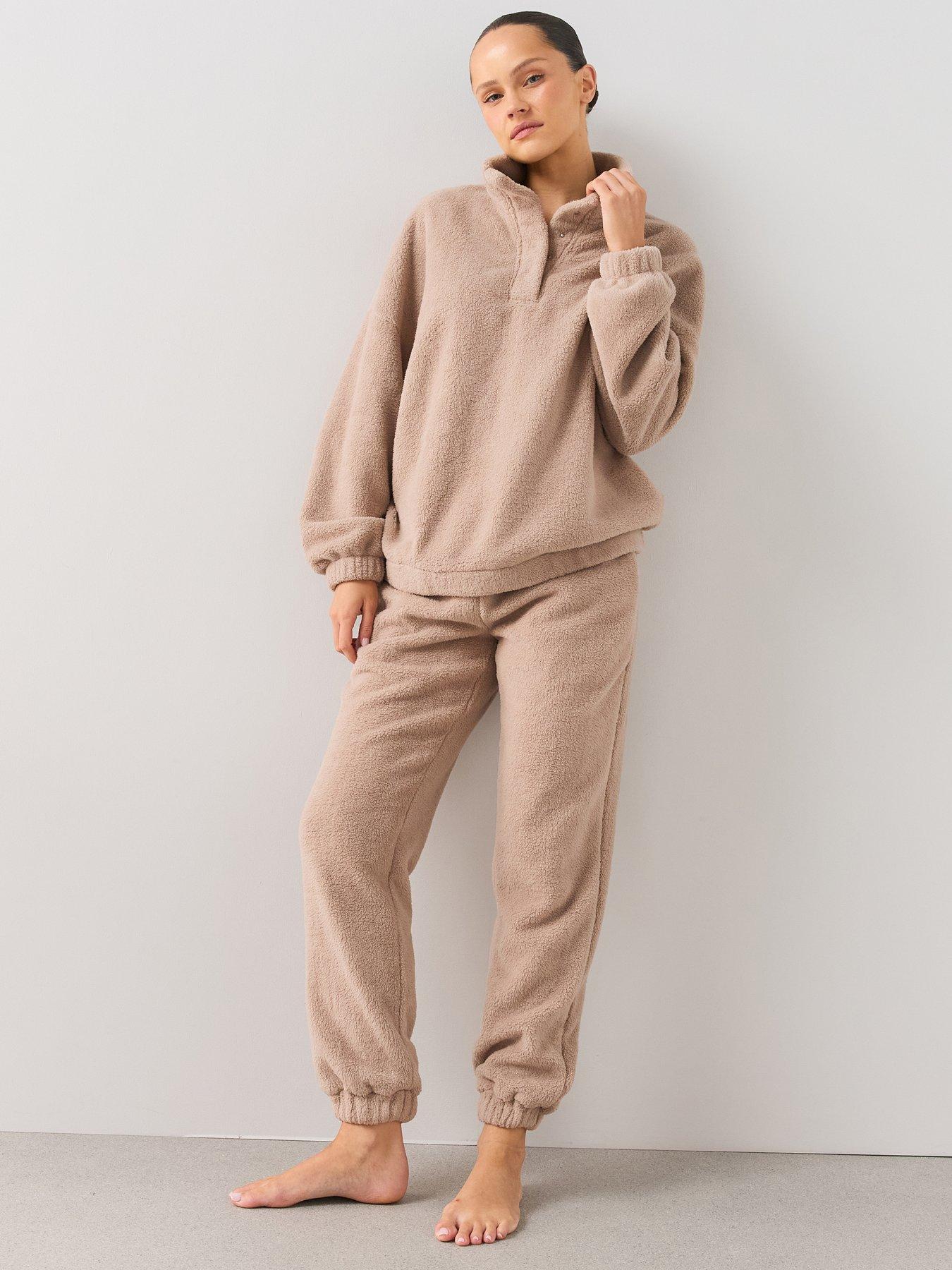 The Very Collection Funnel Neck Borg And Jogger Loungewear Set