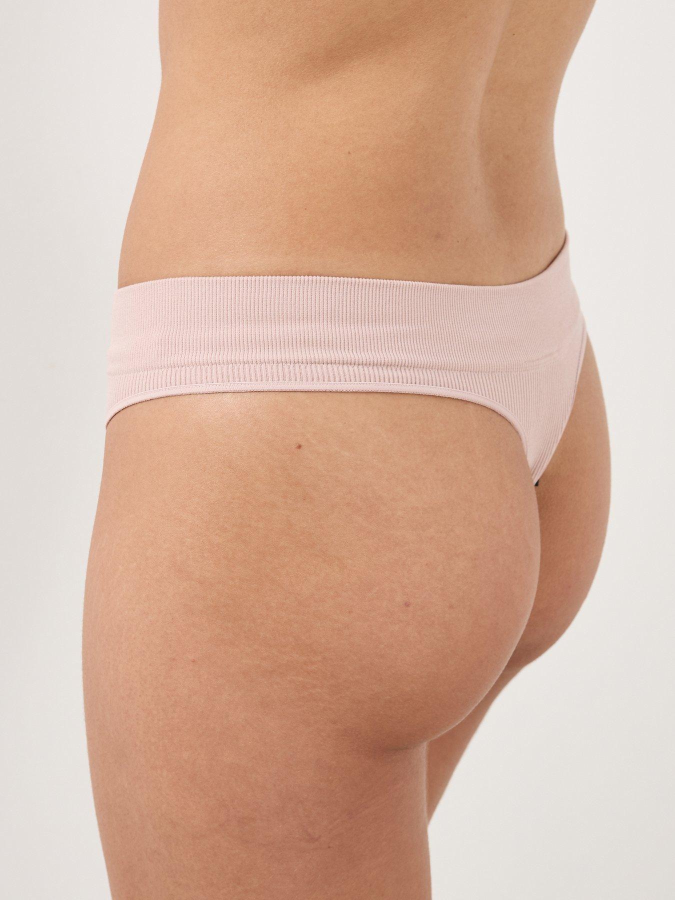 Image 3 of 6 of The Very Collection Womens Seamless Ribbed 2 Pack Thongs - Multi
