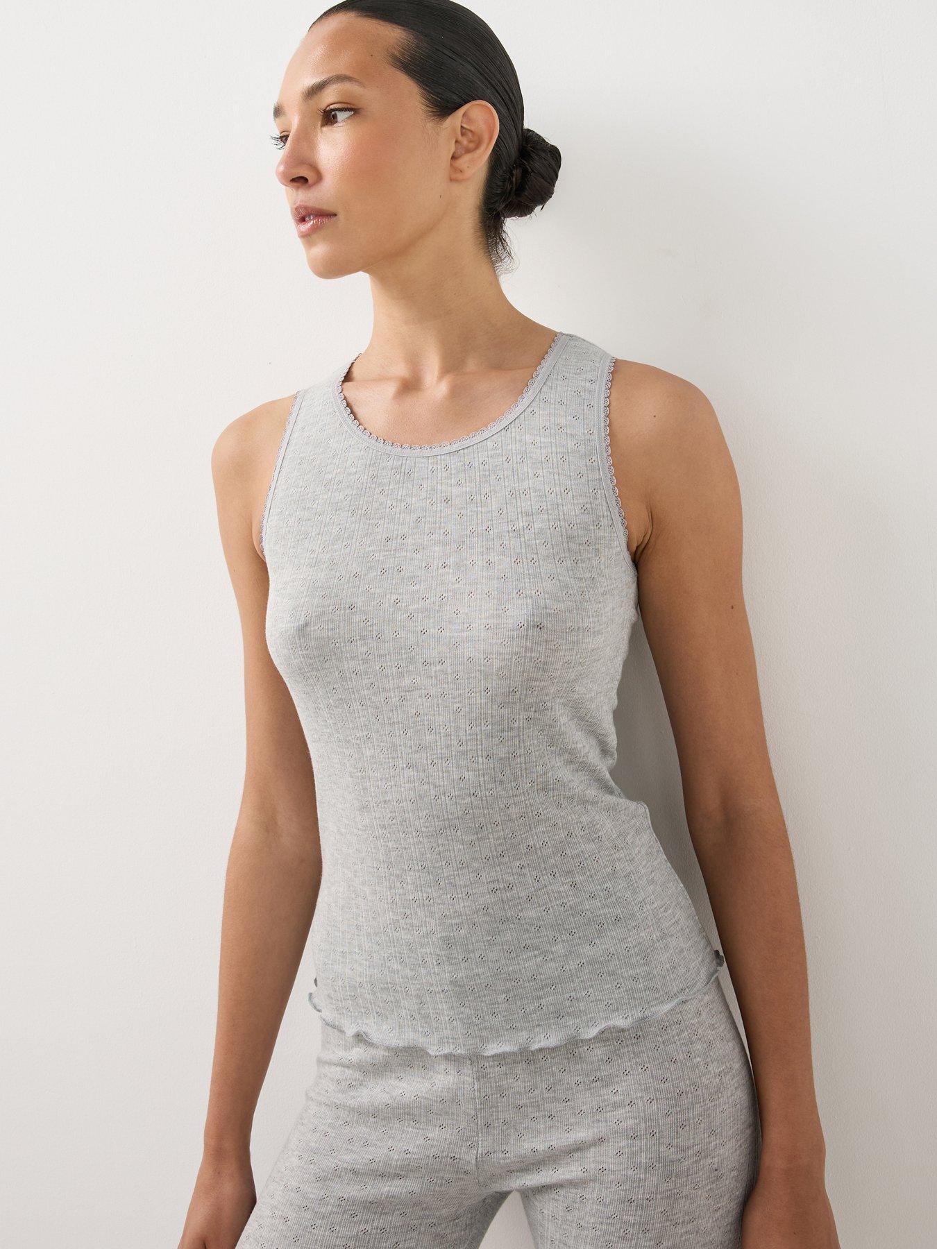 Image 2 of 5 of The Very Collection Womens 2 Pack Pointelle Thermal Vest - Black