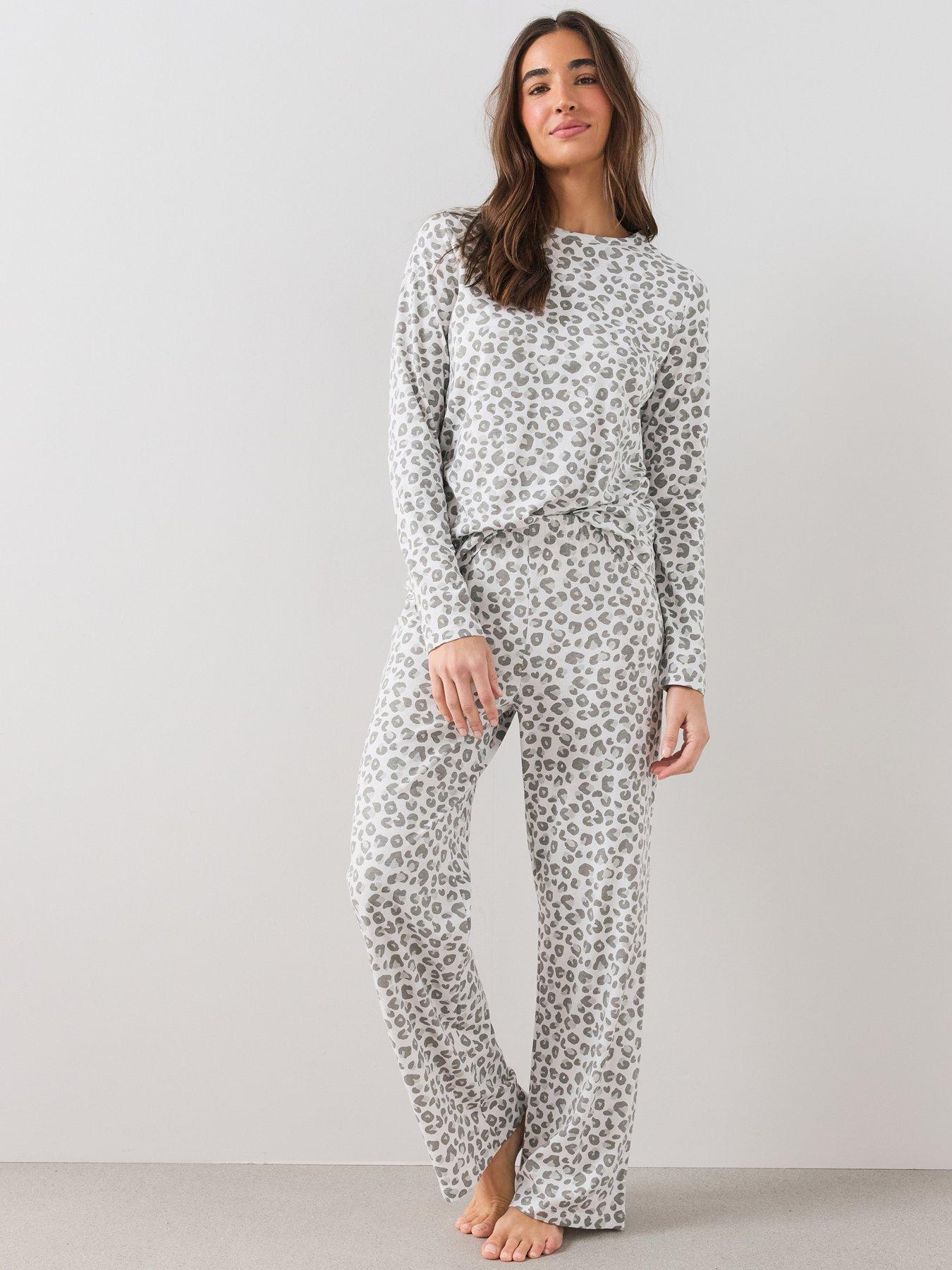 The Very Collection 2 Pack Cotton Long Sleeve Top And Wide Leg Pyjama Set - Multi