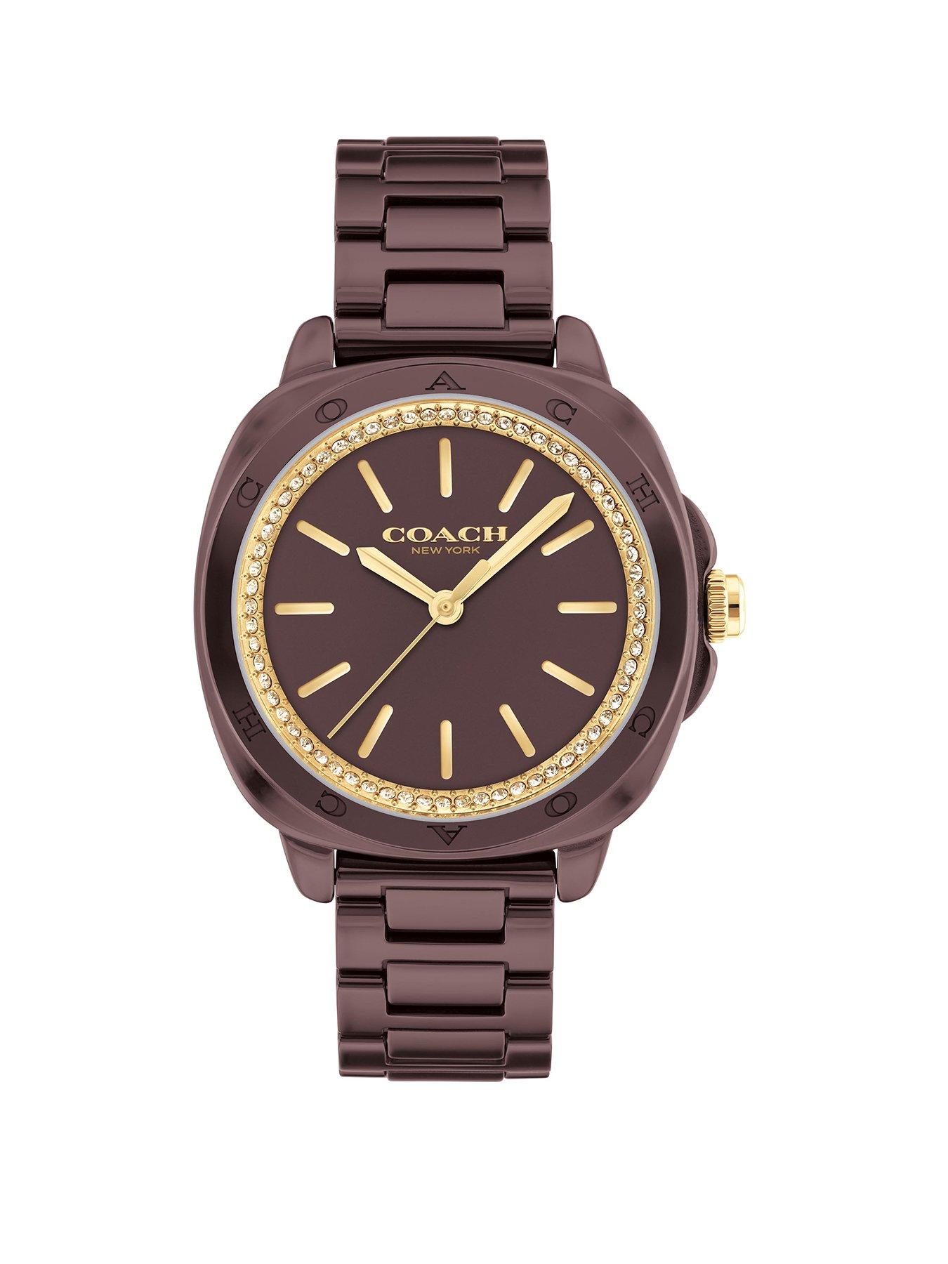 COACH Ladies Kitt Burgundy Ceramic Bracelet Watch