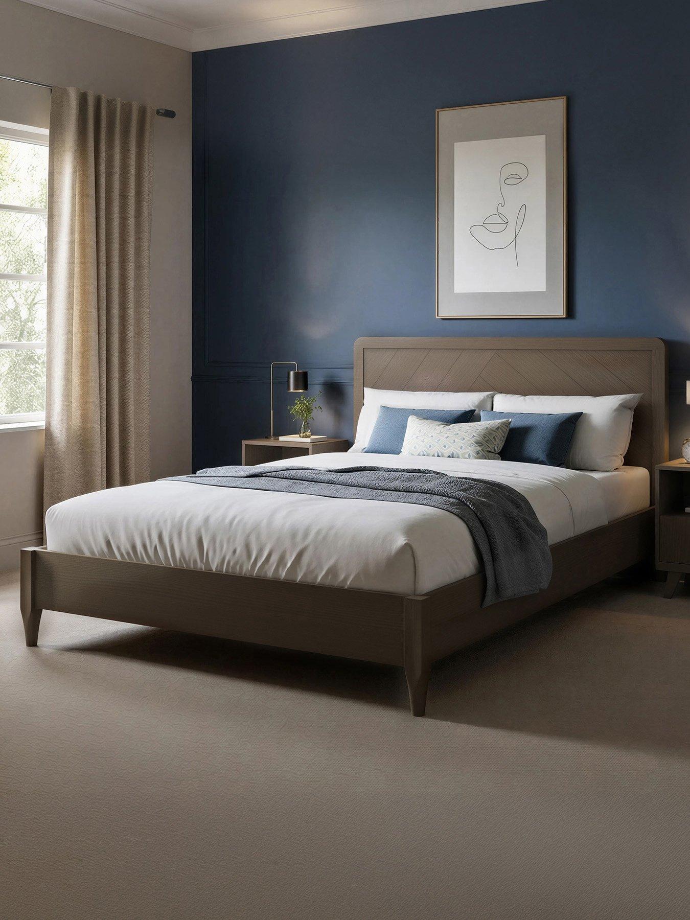 XR Living Clara Wooden Shadow Ottoman Bed - Double - Oak