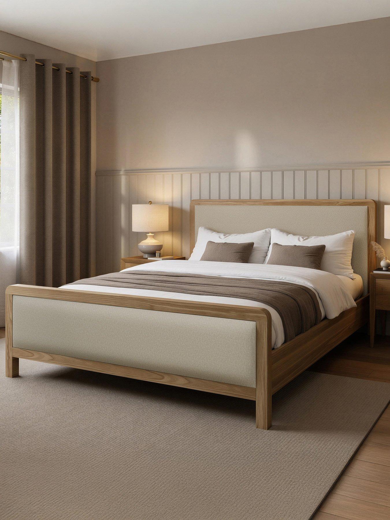 XR Living Leonie Wooden Shadow Ottoman Storage Bed - Oak/natural