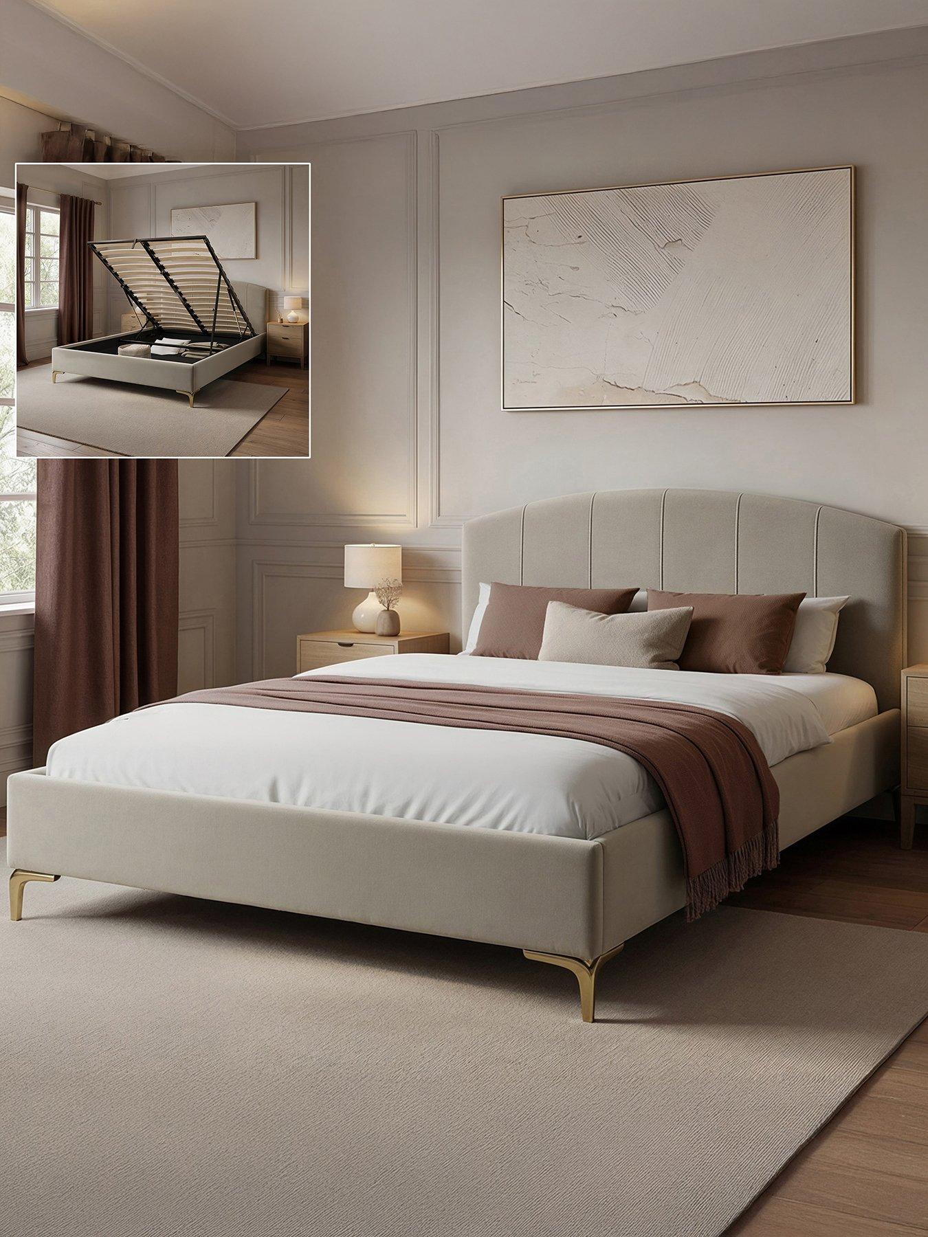 XR Living Avery Shadow Ottoman Bed- Natural Stone