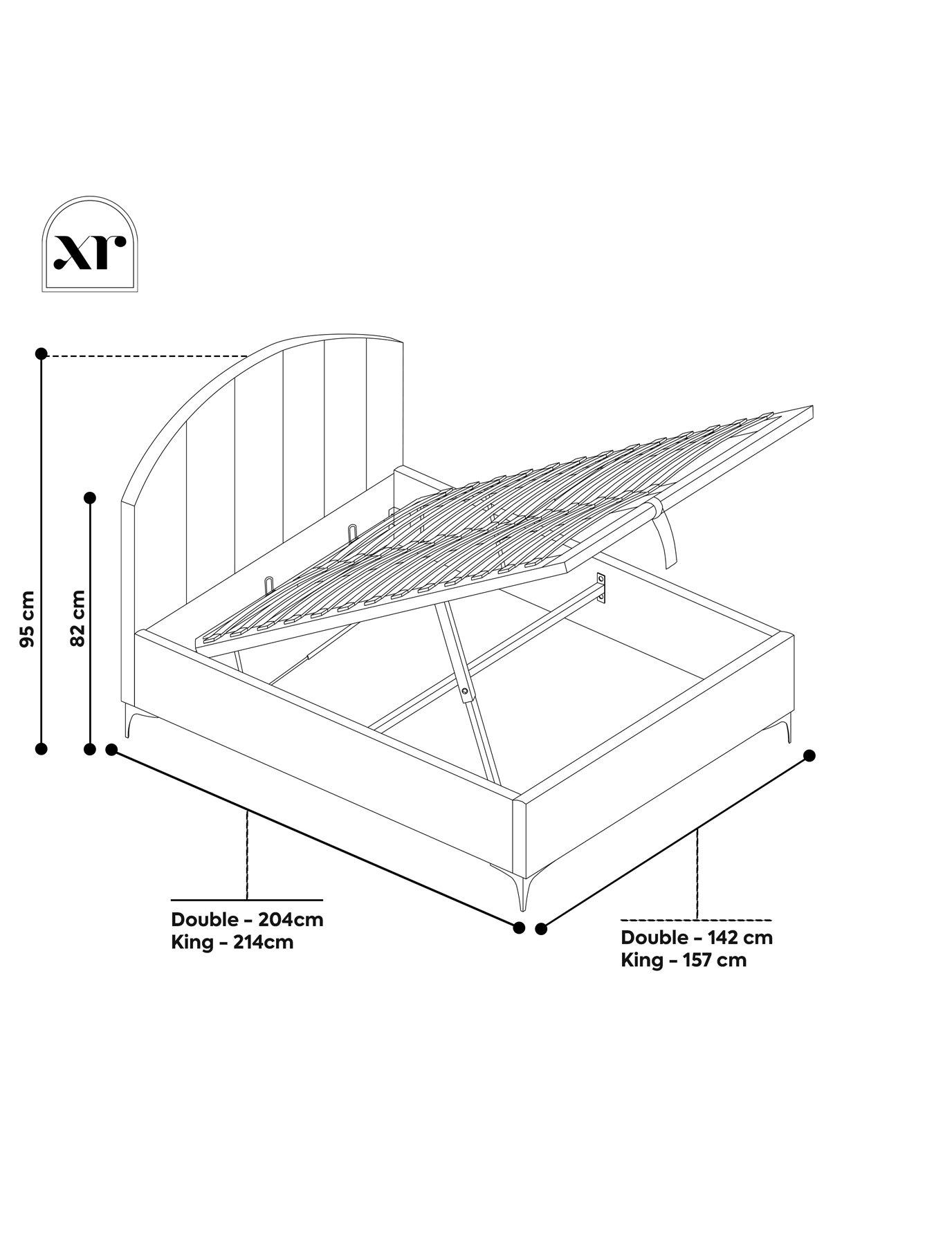 Image 7 of 7 of XR Living Avery Shadow Ottoman Bed - Grey - Double