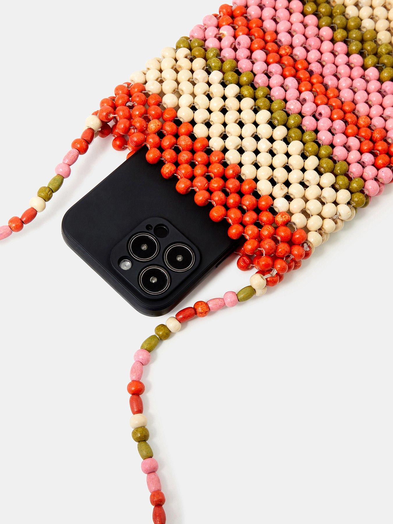 Image 4 of 4 of Accessorize Beaded &nbsp;Stripe Phone Bag - Multi