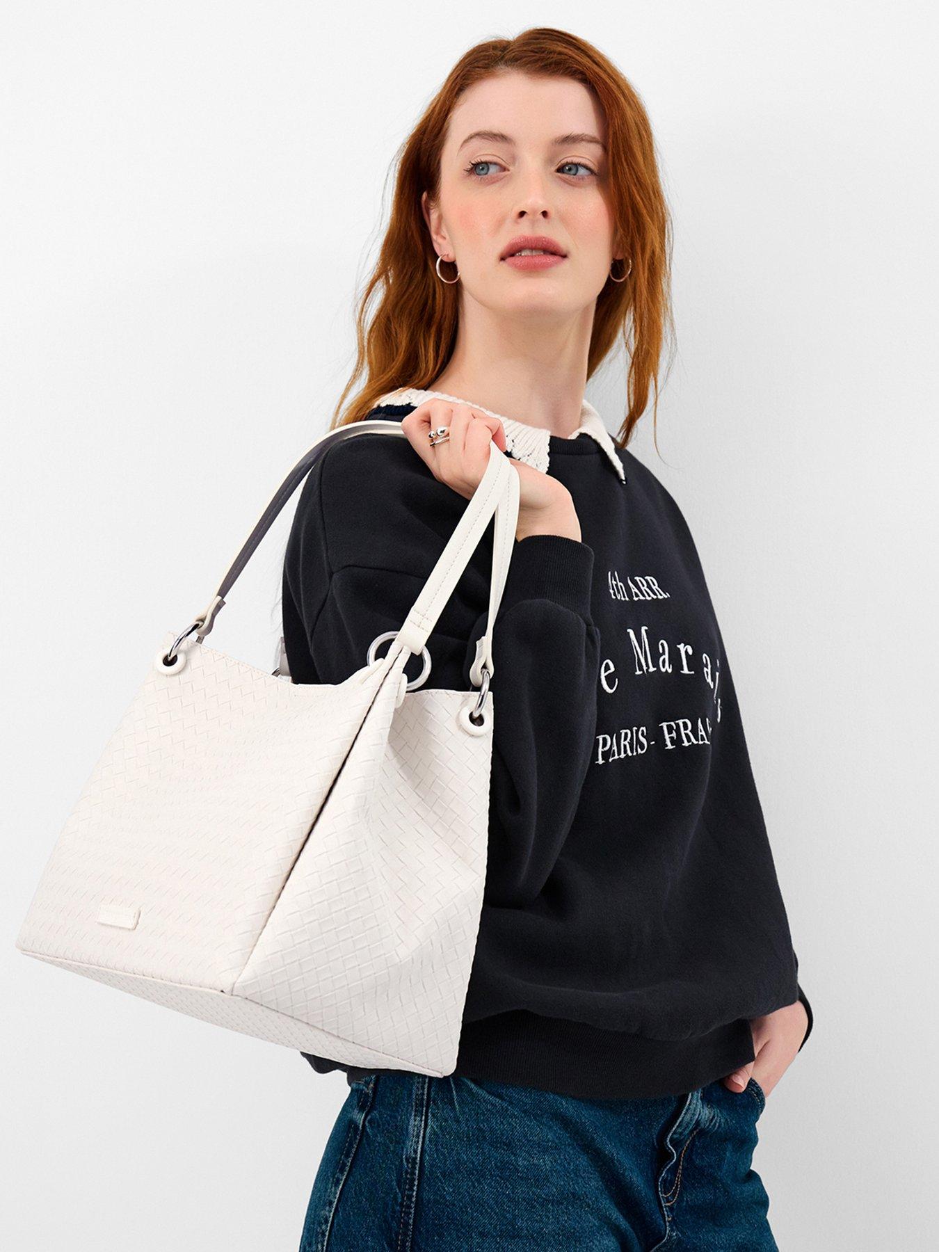 Image 2 of 5 of Accessorize Woven Shoulder Bag - Cream