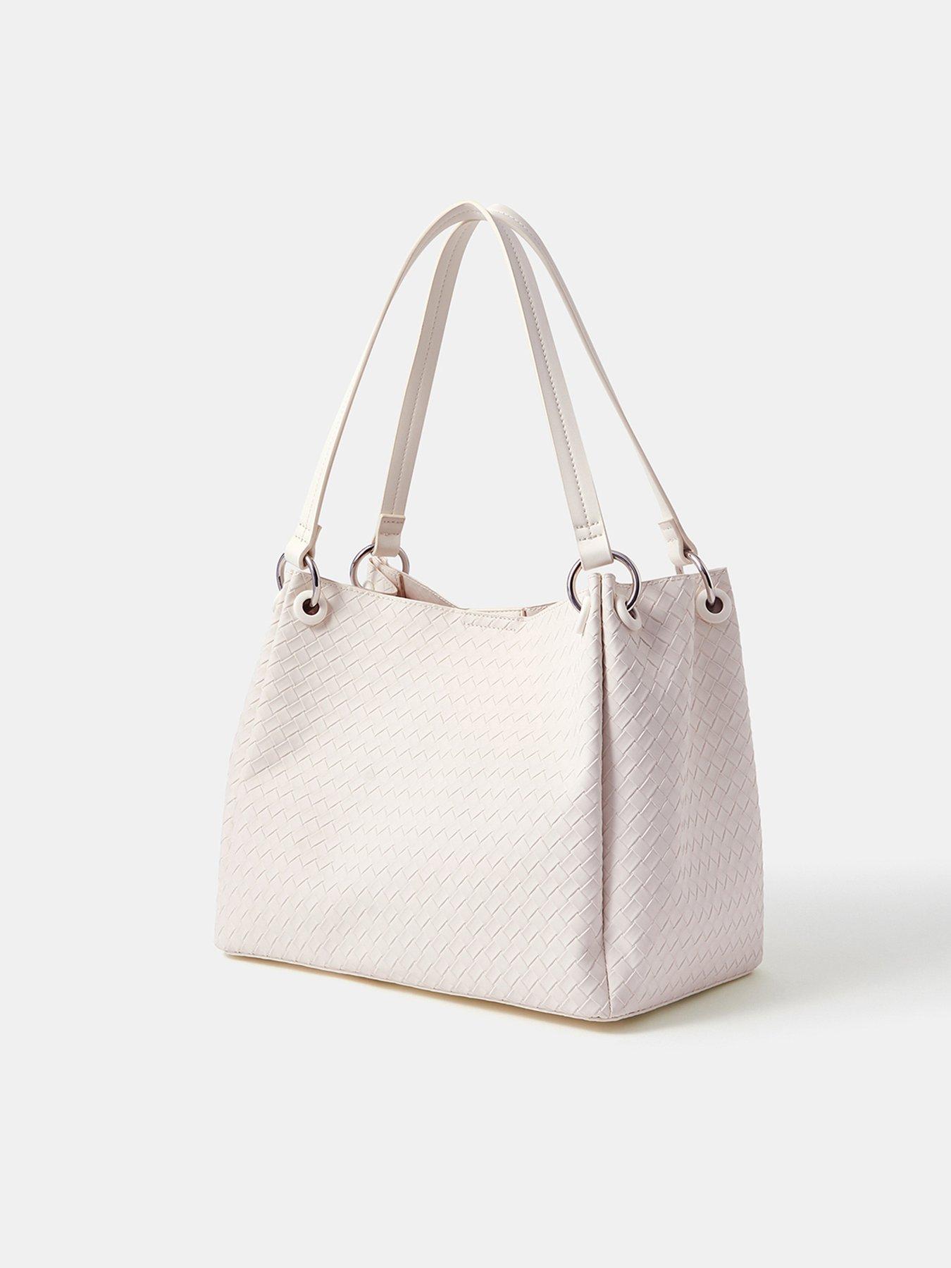 Image 3 of 5 of Accessorize Woven Shoulder Bag - Cream