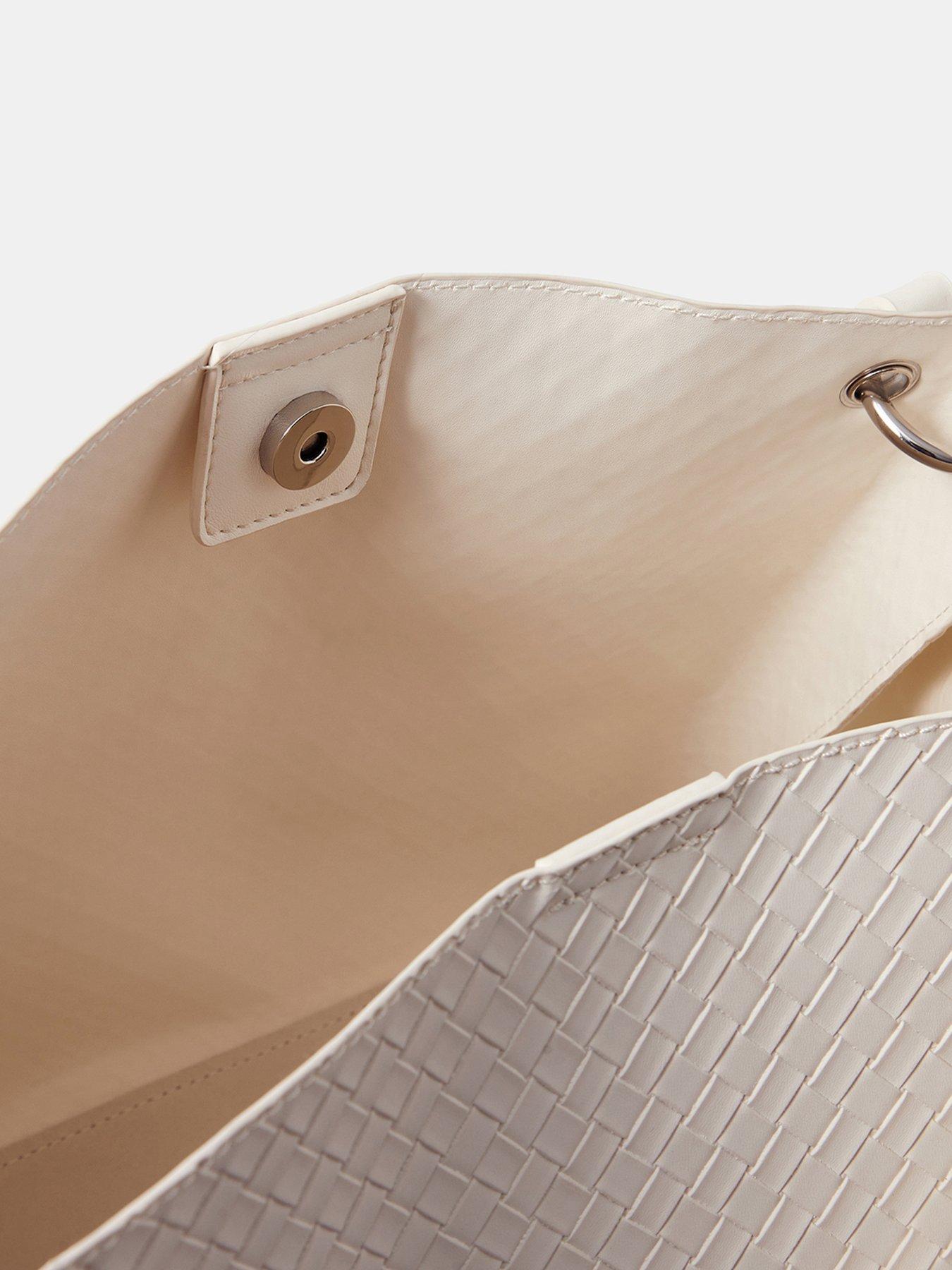 Image 4 of 5 of Accessorize Woven Shoulder Bag - Cream