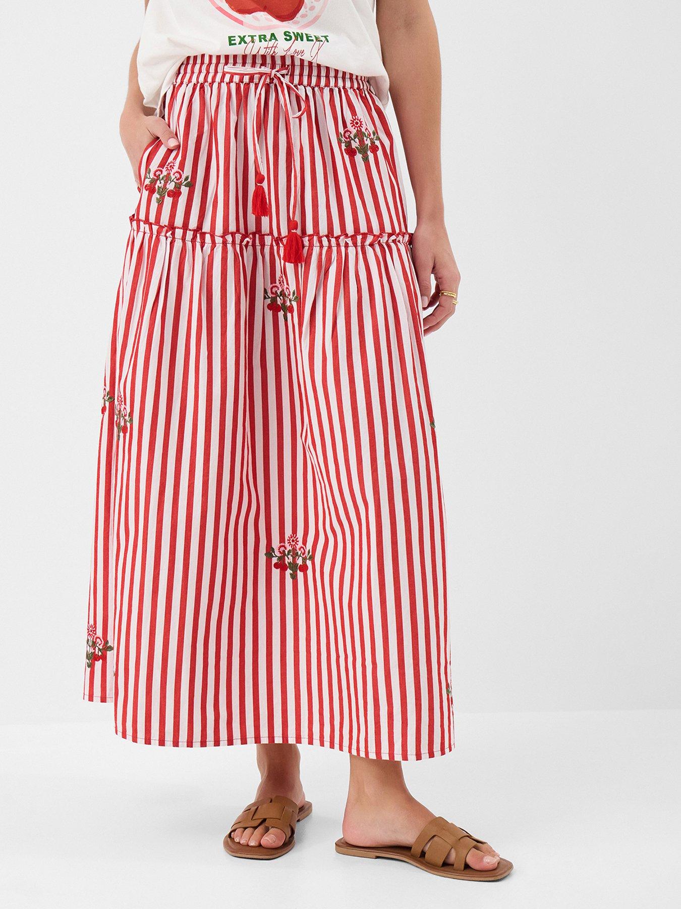 Accessorize Stripe Embroidered Midi S