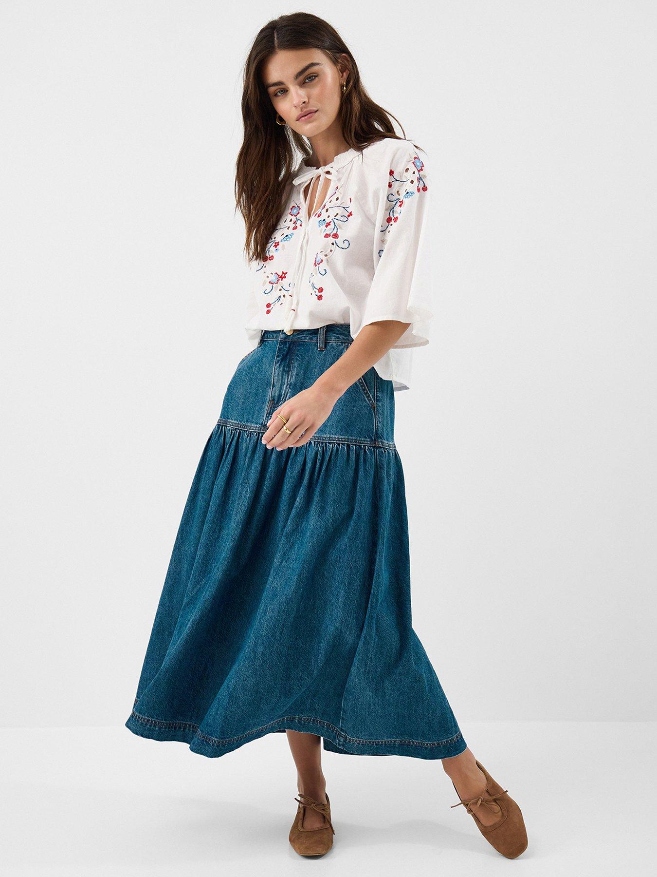 Image 5 of 5 of Accessorize Floral Emb Blouse - White