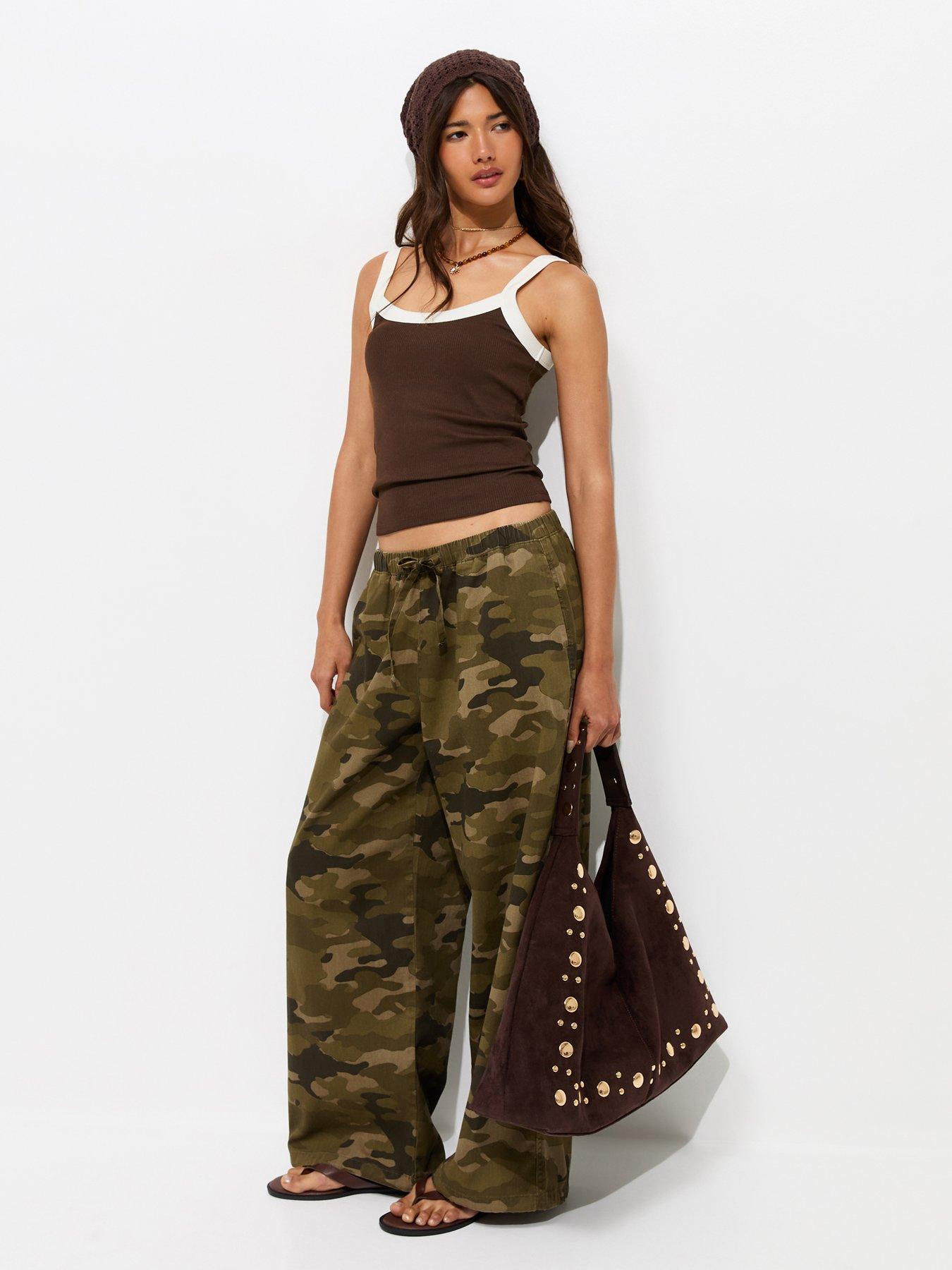 Image 3 of 5 of New Look Ribbed Scoop Neck Cami Top - Brown