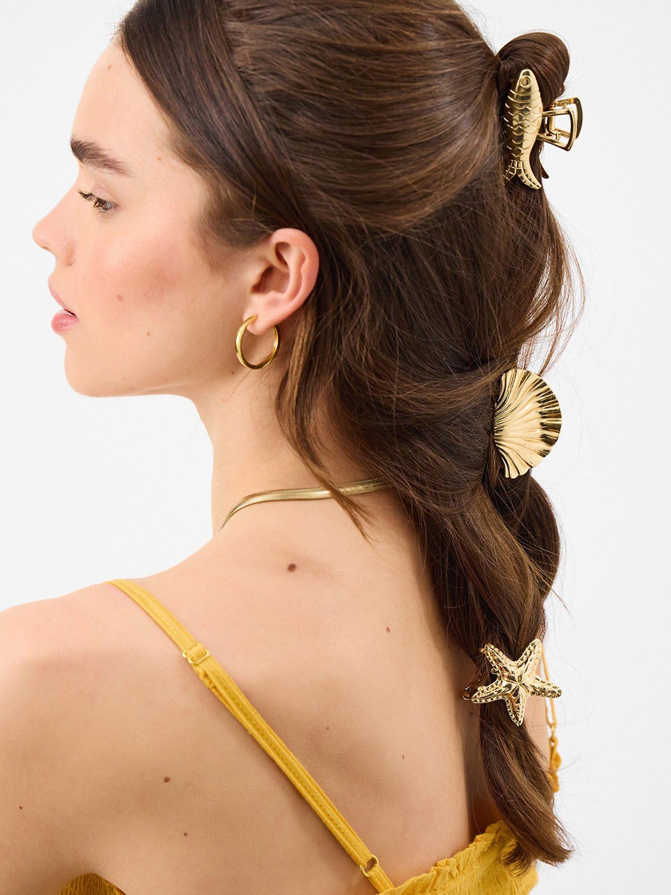 Image 2 of 3 of Accessorize 3-pack Ocean Metal Claw Clips
