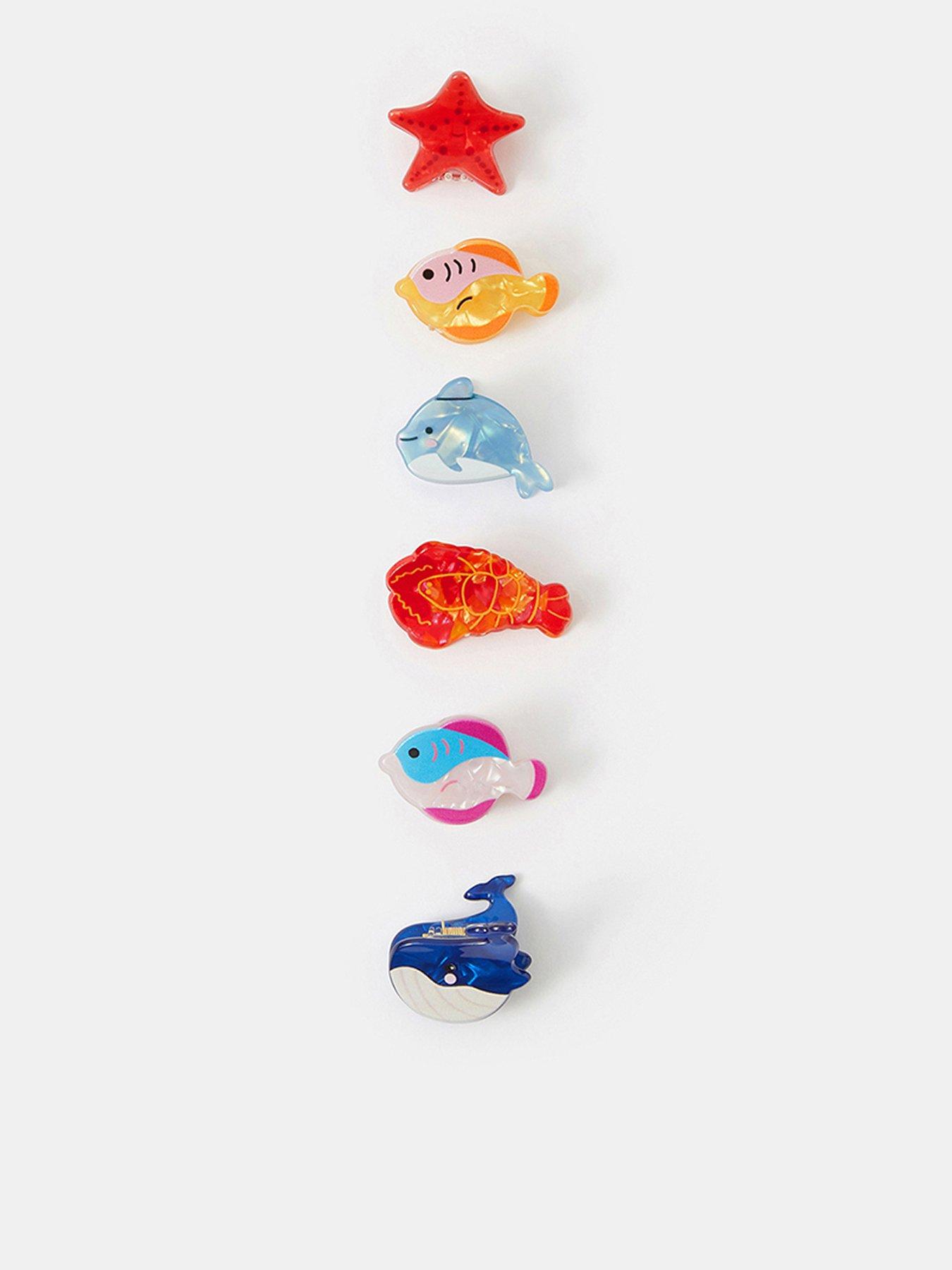 Image 1 of 3 of Accessorize 6-pack Mini Ocean Friends Claw Clips