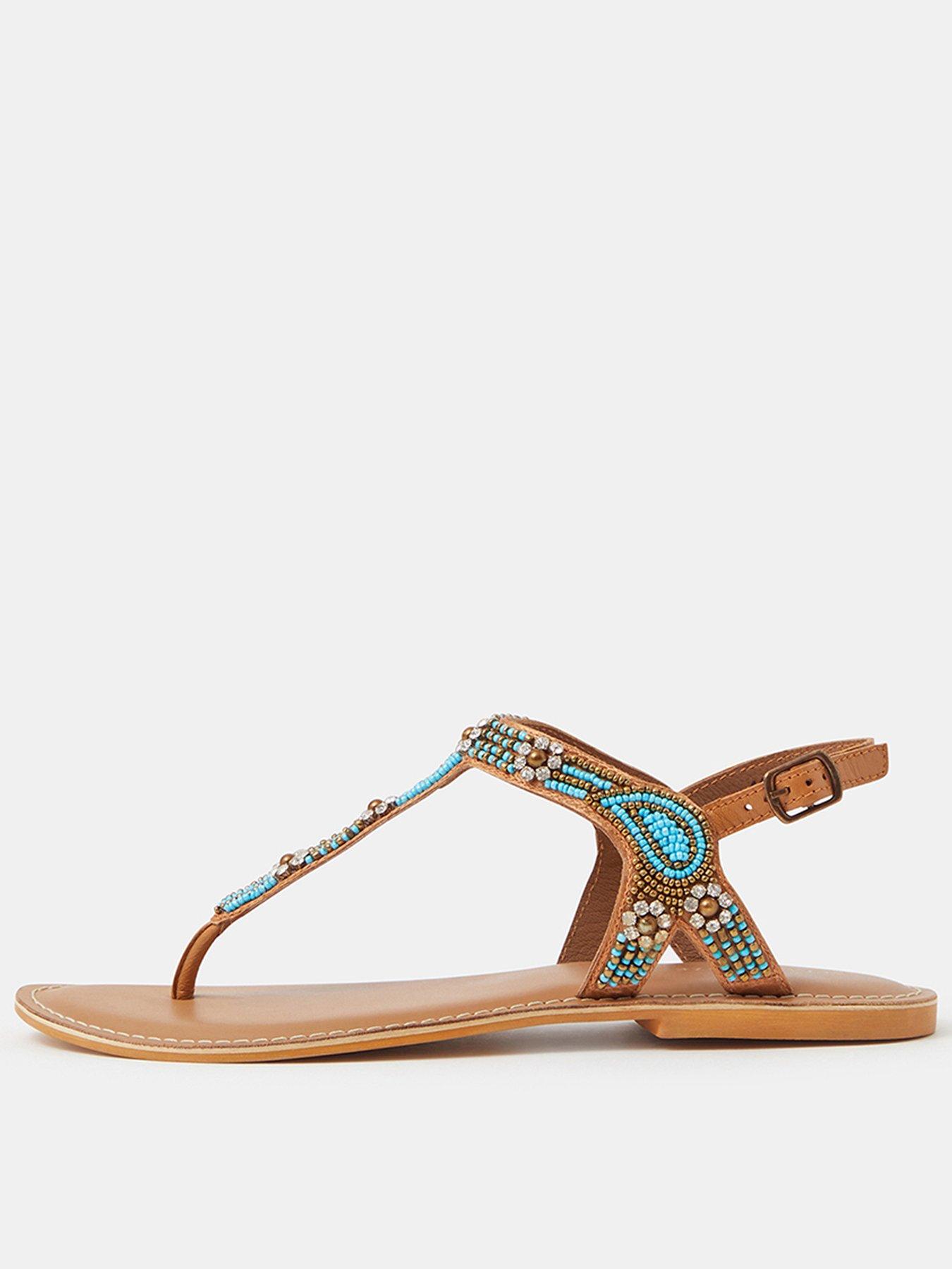 Accessorize Beaded Flower Sandals