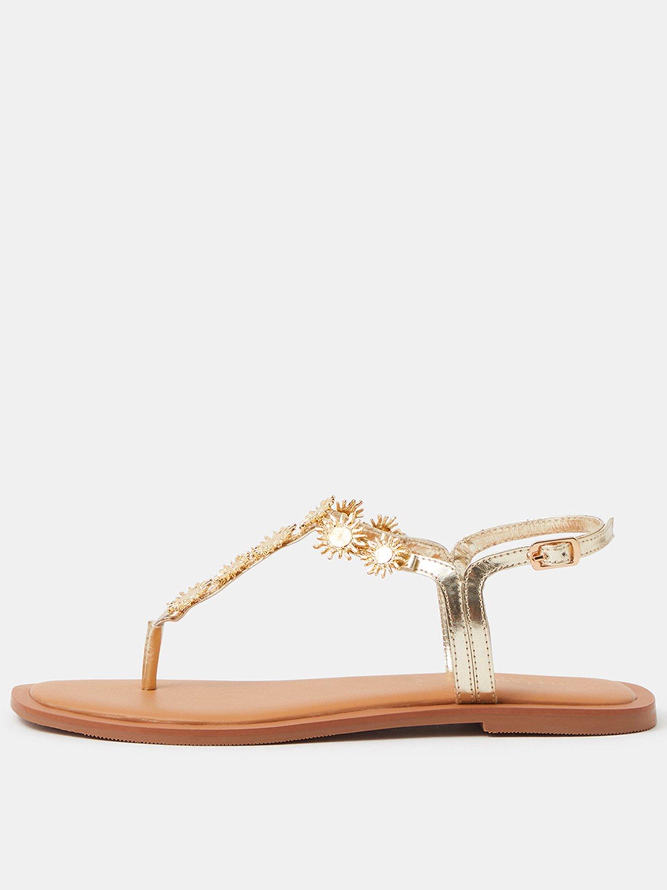 Accessorize Sun Embellished Sandals - Gold