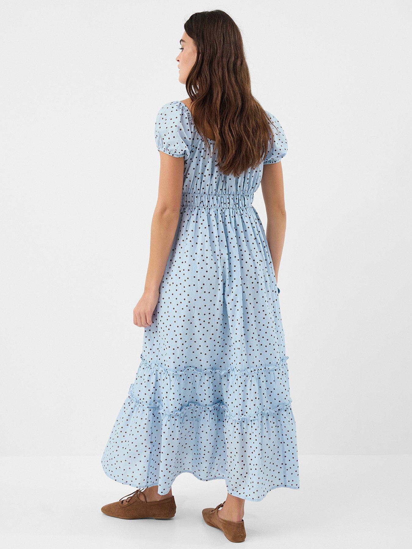 Image 2 of 4 of Accessorize Polka Dot Dress - Blue