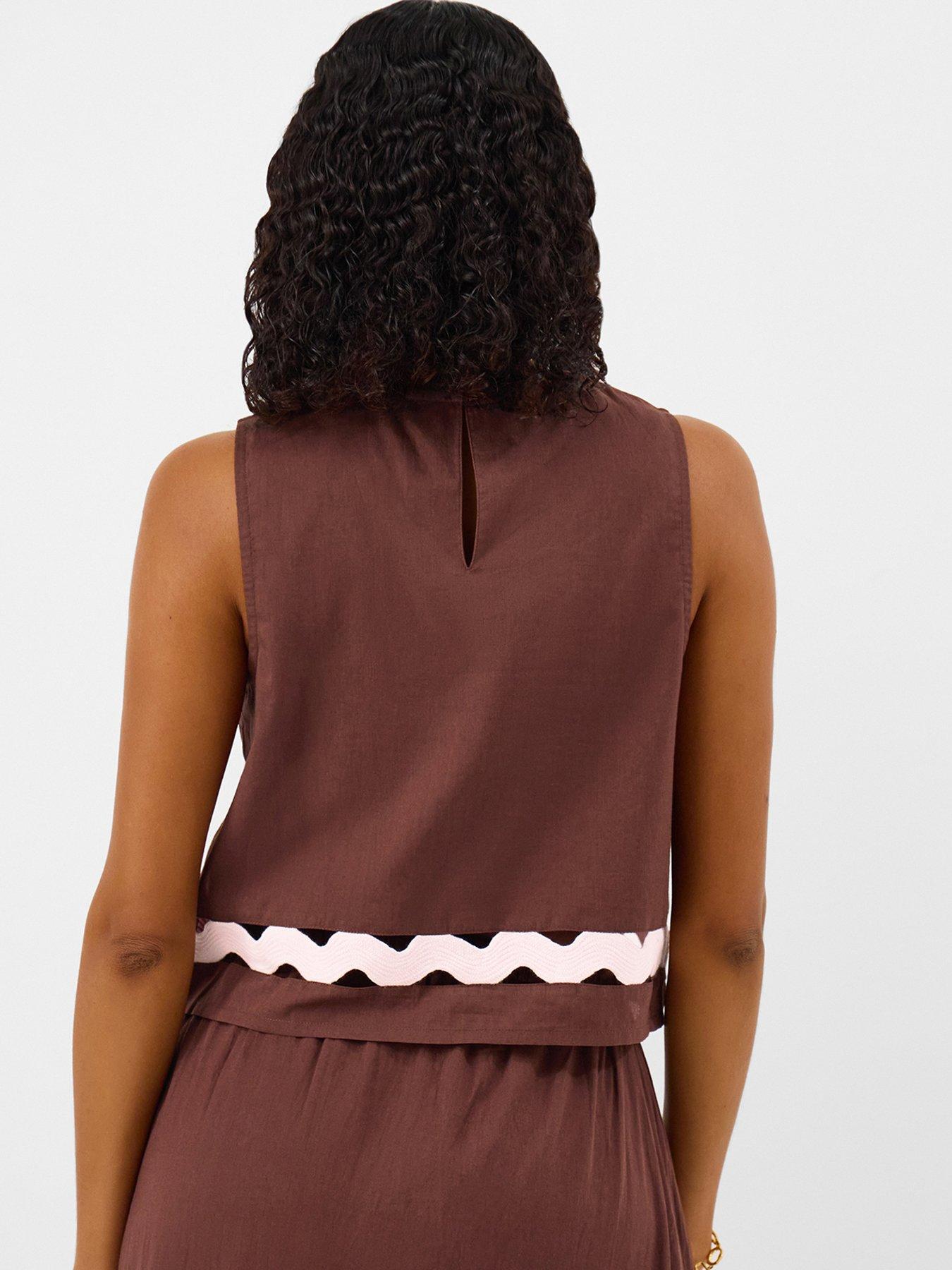 Image 2 of 4 of Accessorize Ric Rac Top - Brown