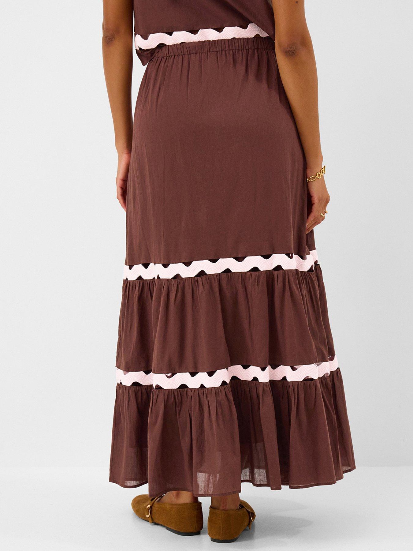 Image 2 of 4 of Accessorize Ric Rac Skirt - Brown