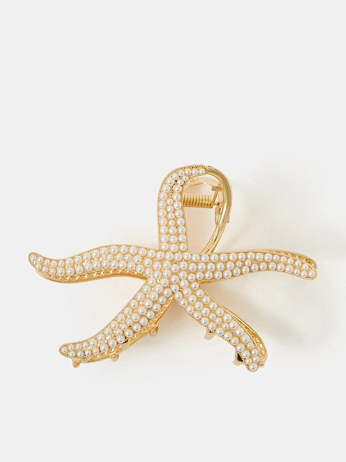 Accessorize Pearl Starfish Claw Clip