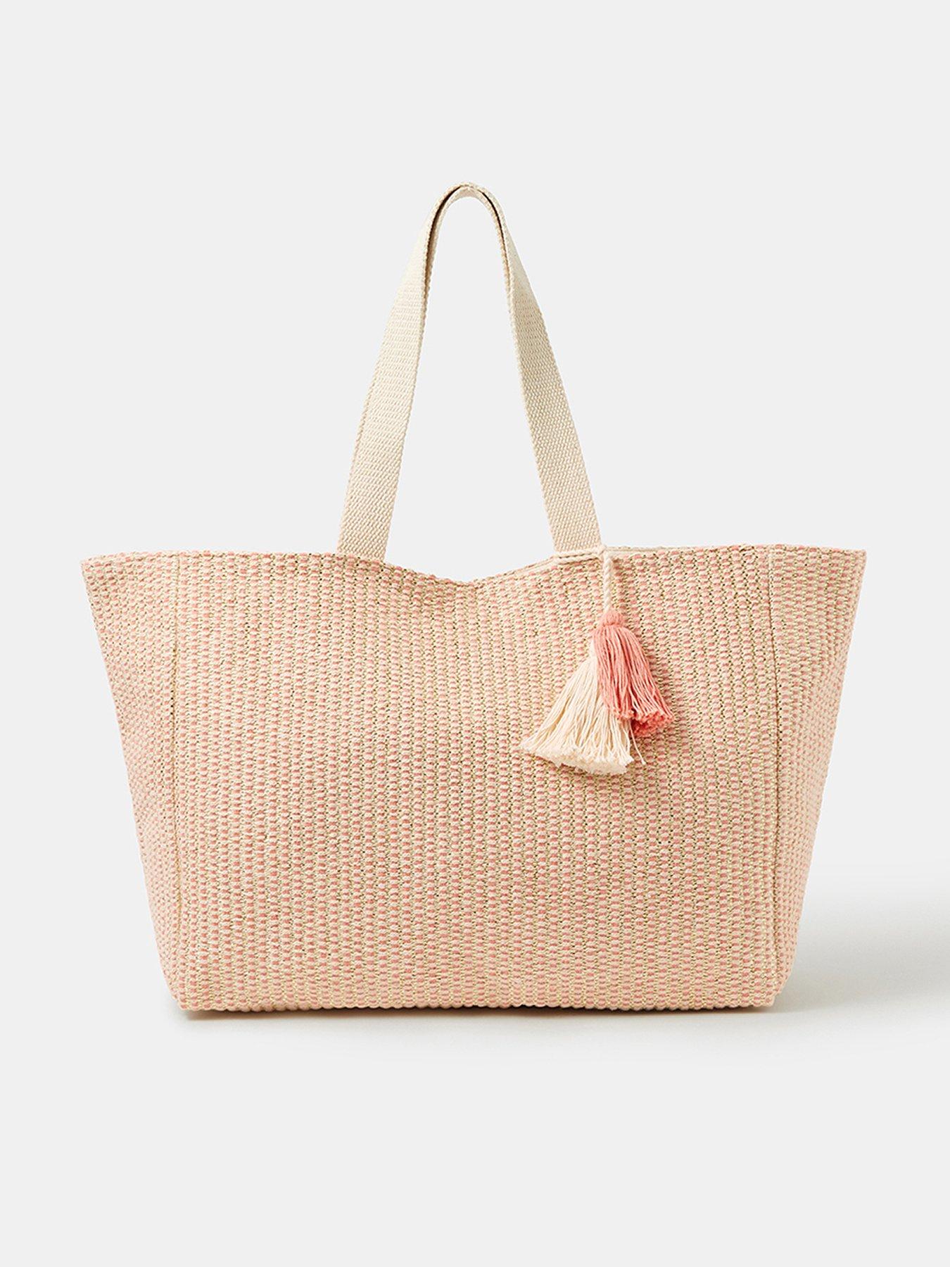 Accessorize Woven Metallic Beach Bag