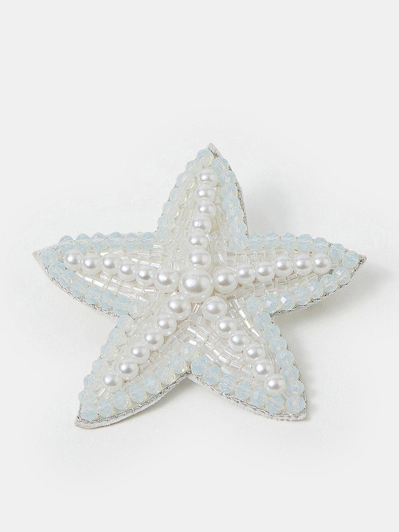 Accessorize Beaded Starfish Barrette Hair Clip