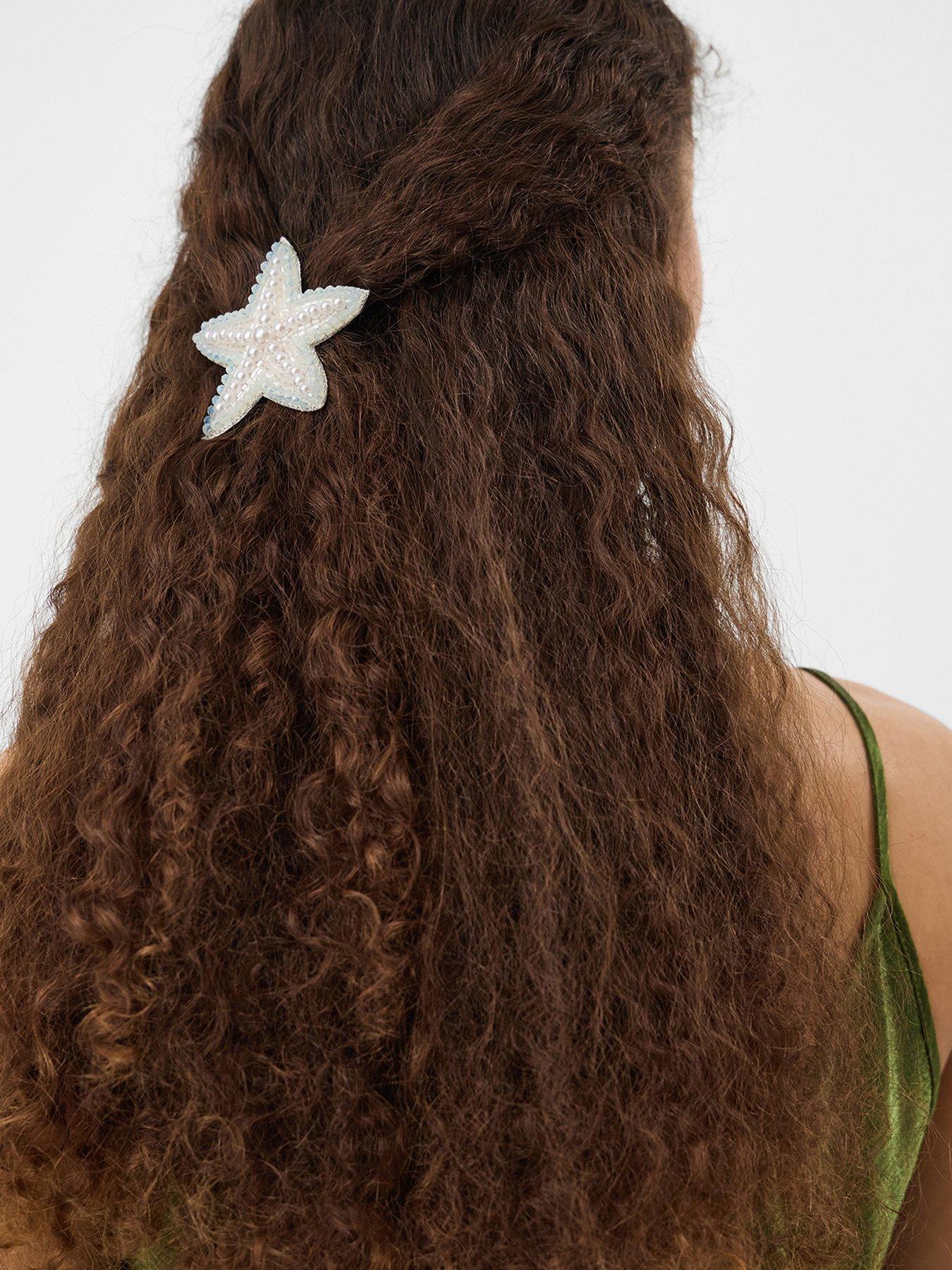 Image 2 of 4 of Accessorize Beaded Starfish Barrette Hair Clip