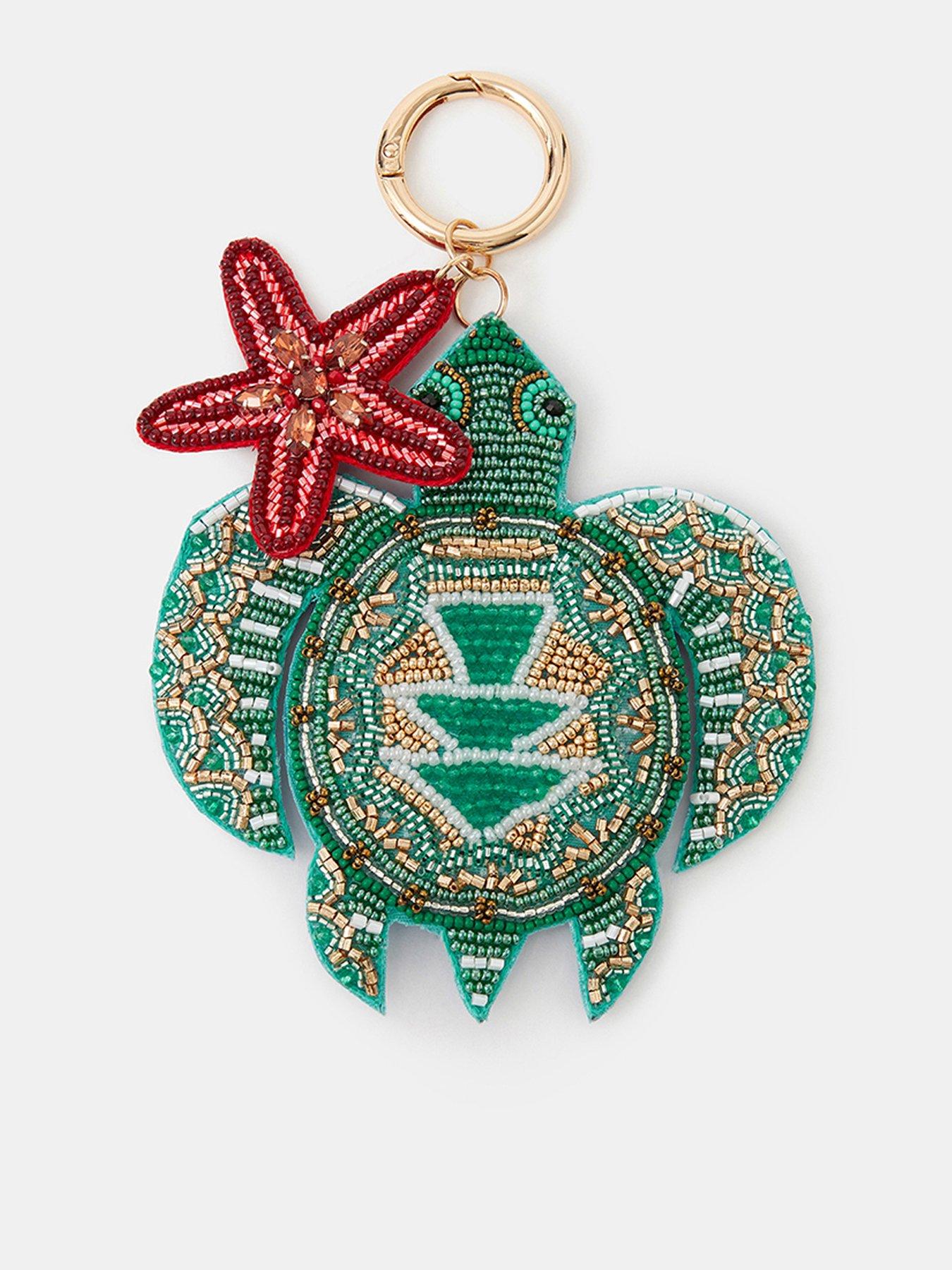 Accessorize Beaded Turtle Bag Charm