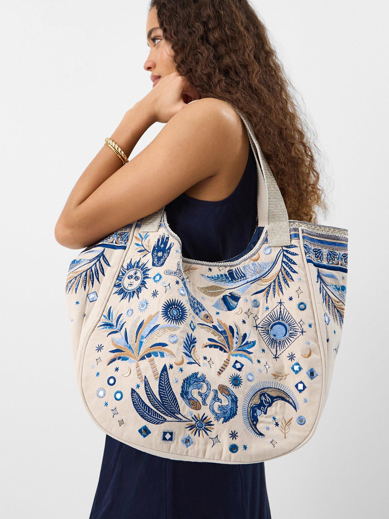 Image 2 of 5 of Accessorize Celestial Embroidered Tote Bag - Multi