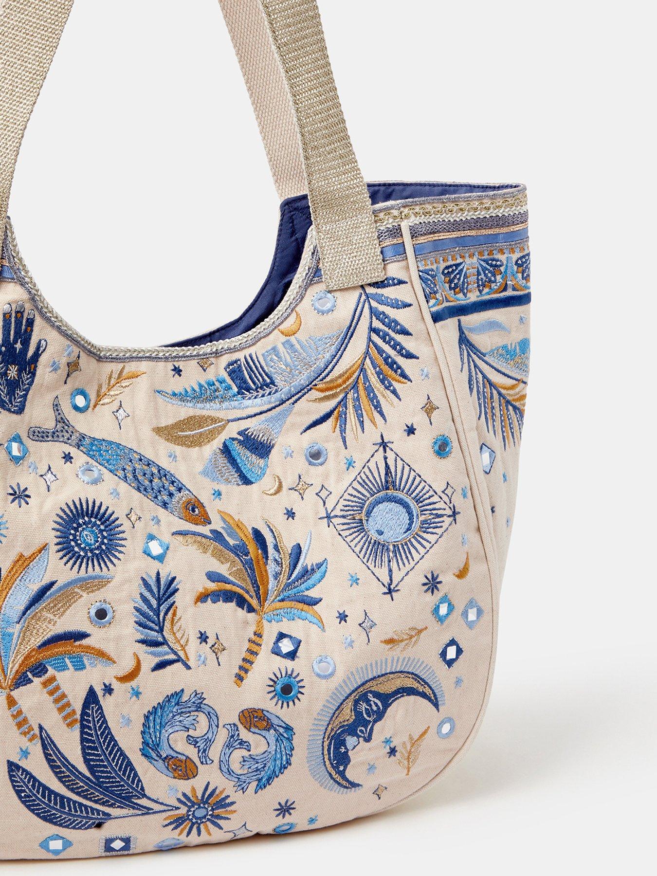 Image 4 of 5 of Accessorize Celestial Embroidered Tote Bag - Multi
