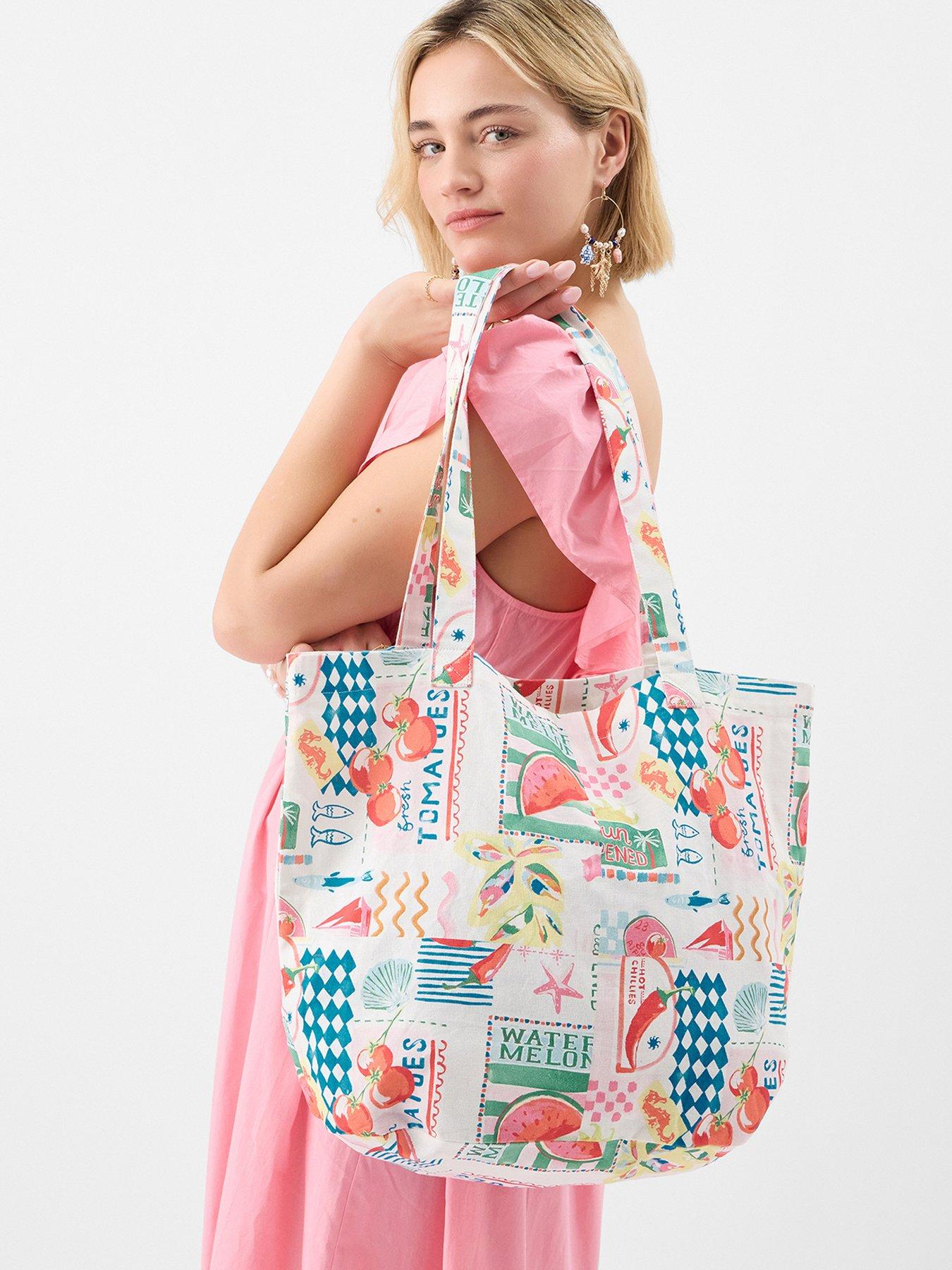 Image 2 of 5 of Accessorize Postcard Print Shopper Bag - Multi