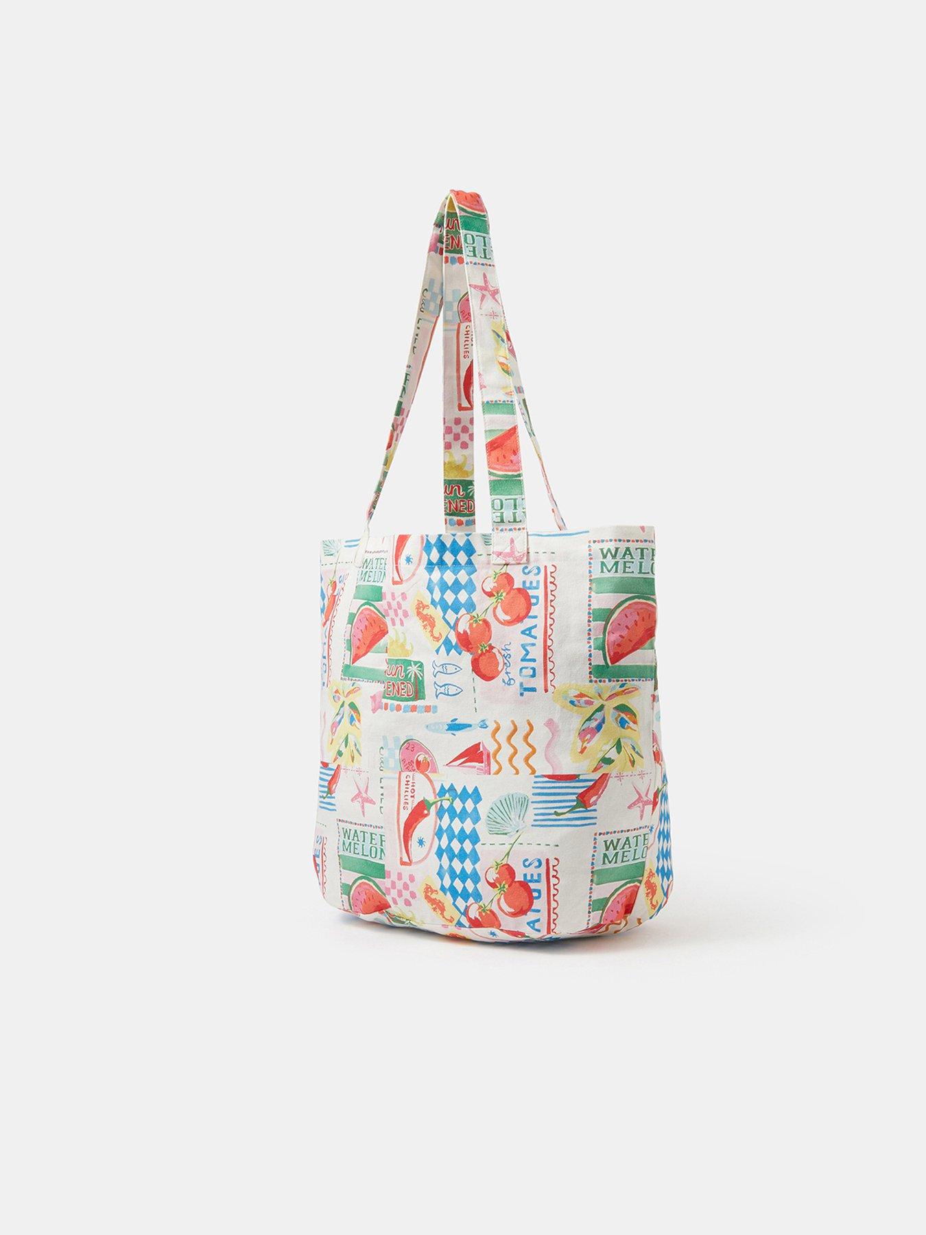 Image 3 of 5 of Accessorize Postcard Print Shopper Bag - Multi