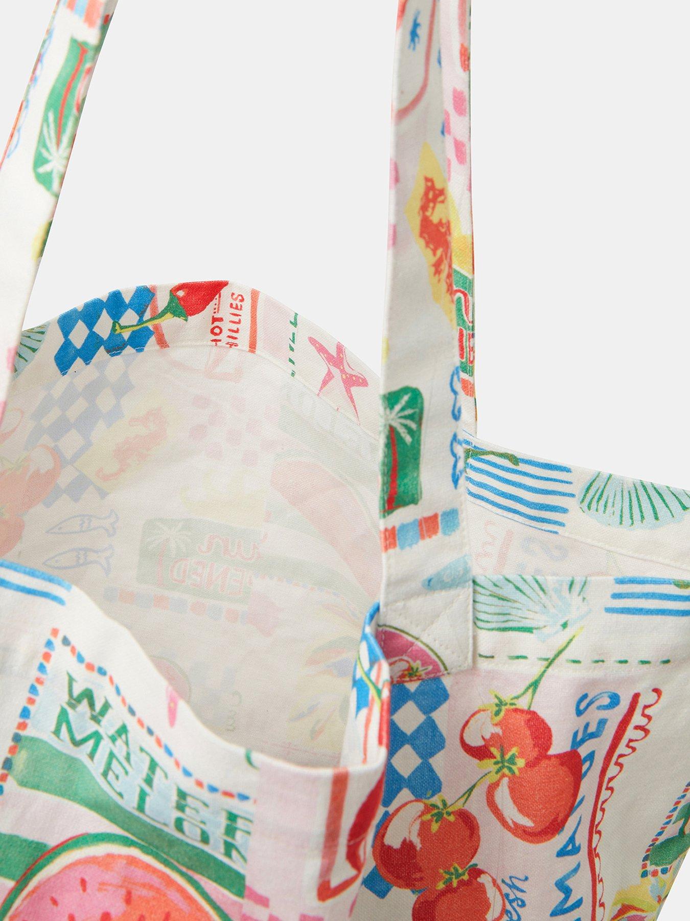 Image 4 of 5 of Accessorize Postcard Print Shopper Bag - Multi