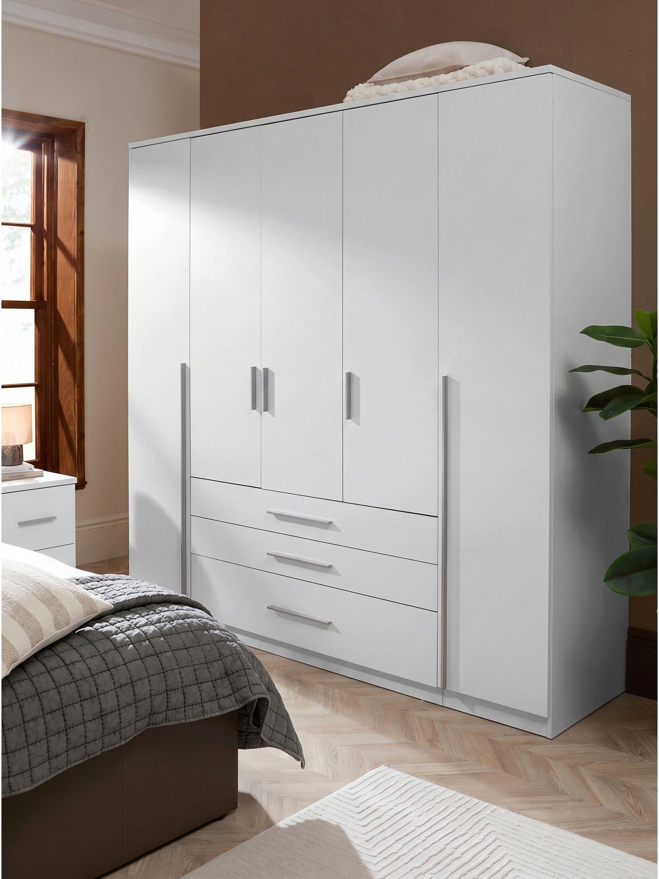 The Very Collection Murcia 5 Door, 3 Drawer Combi Wardrobe - White