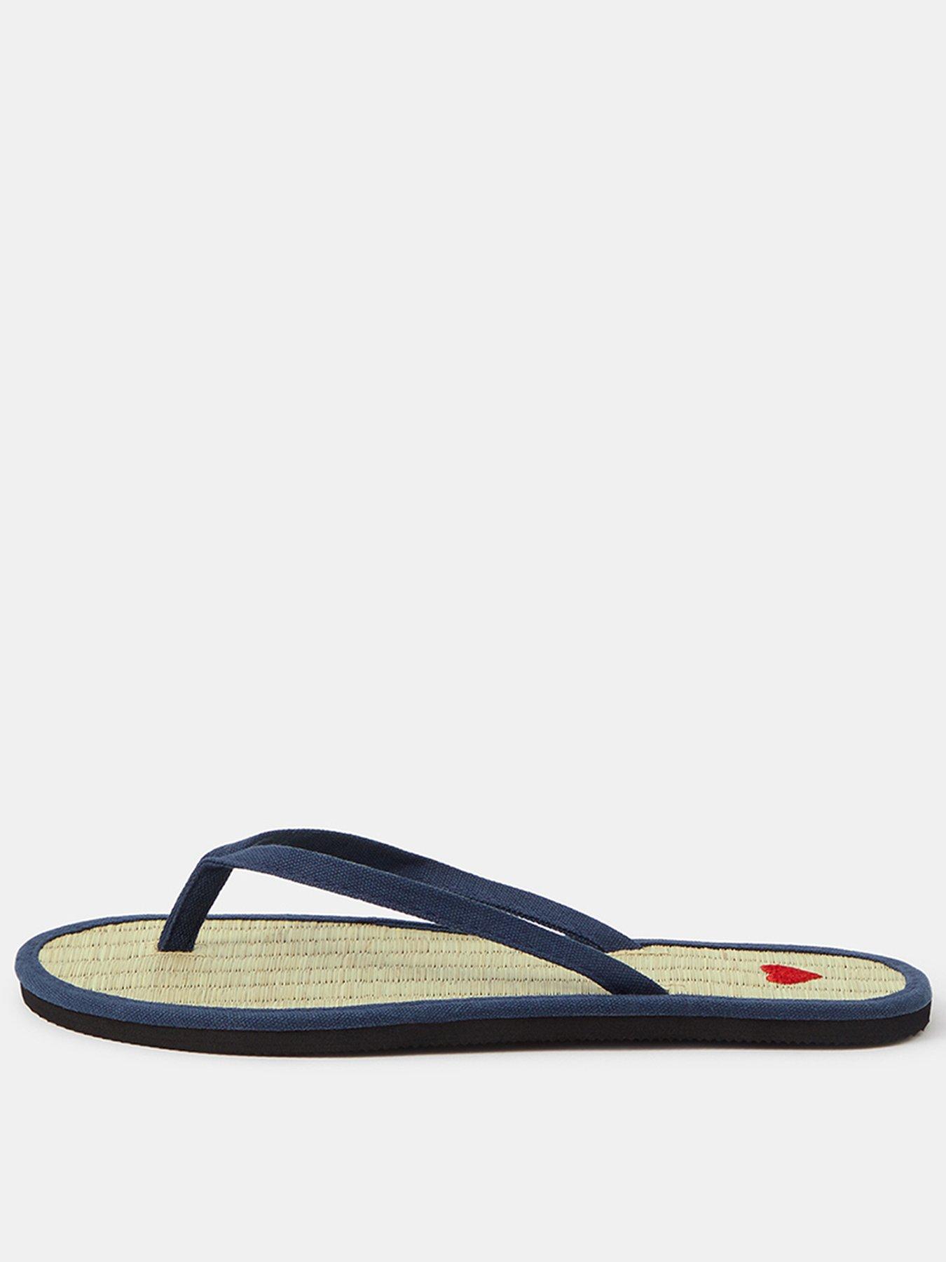 Accessorize Heart Seagrass Flip Flops - Blue
