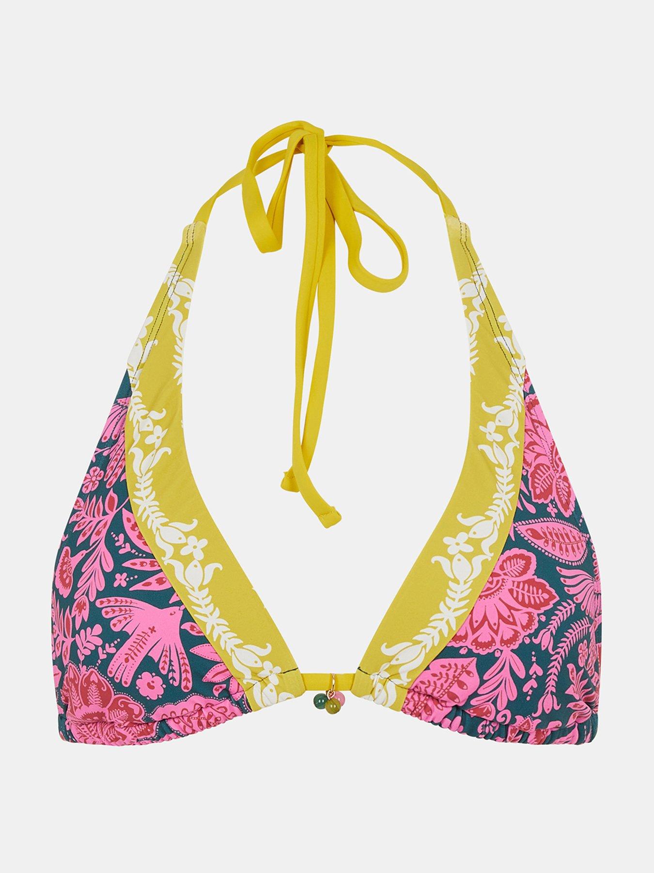 Image 5 of 5 of Accessorize Floral Print Triangle Bikini Top - Multi